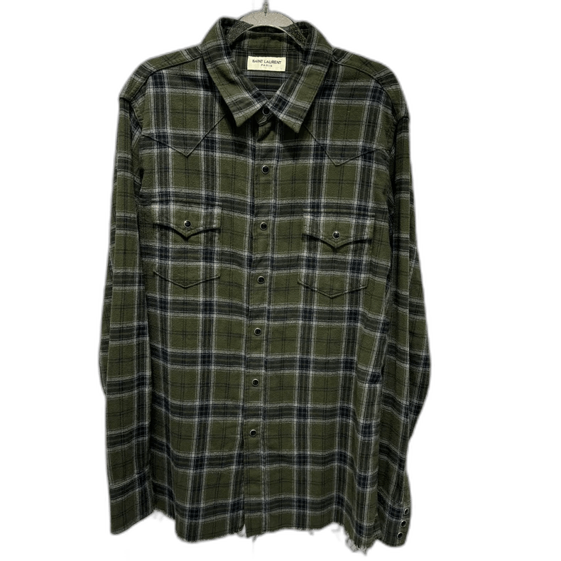 Saint Laurent Paris YSL SLP Checked Flannel Button-Up Shirt Size US L / EU 52-54 / 3 - 1 Thumbnail