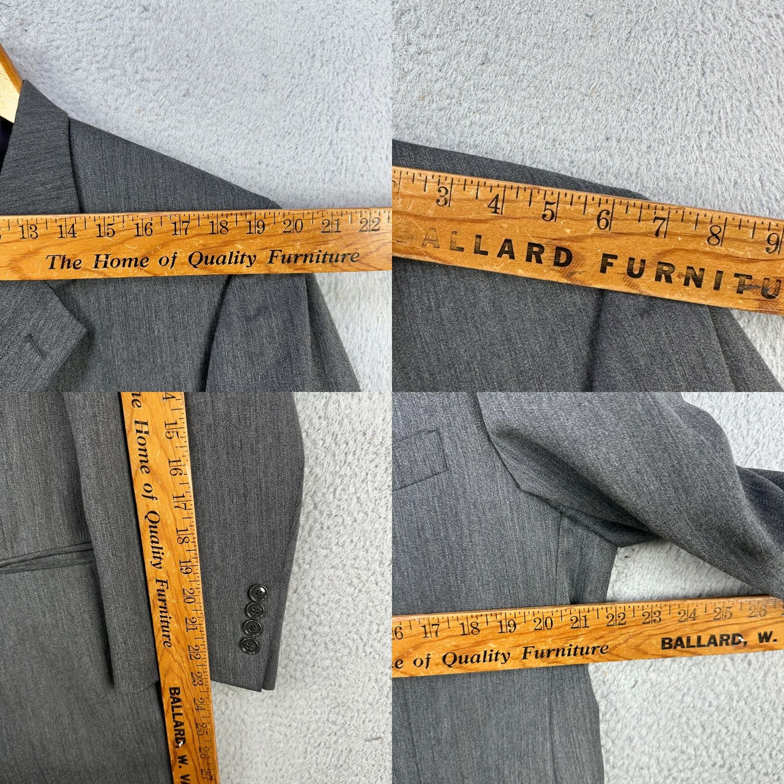 Albert Nipon Albert Nipon Wool Blend Blazer Jacket Sport Coat Men Gray 42S Long Sleeve Notch Lapel Button Two-Button Solid Wool/Polyester Chest 43 Short Vintage No Size US XL / EU 56 / 4 - 8 Thumbnail