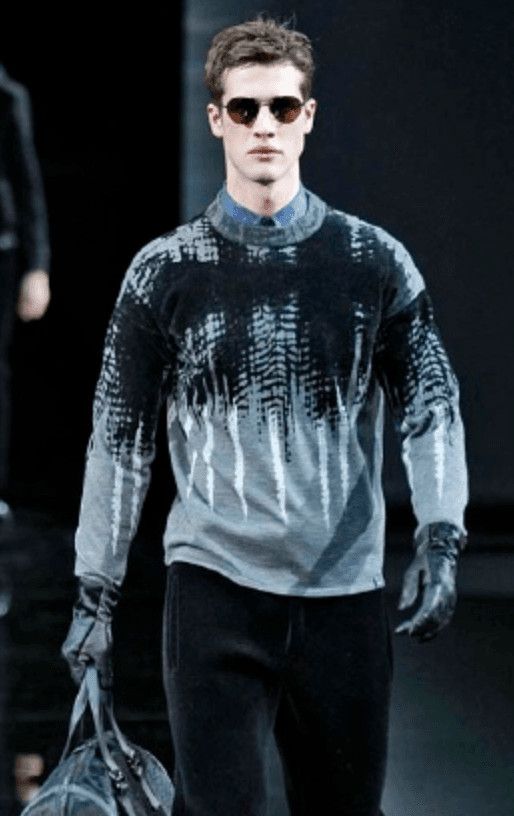 Emporio Armani FW2014 Emporio Armani Abstract Skyscrapers Grey Sweater Size US M / EU 48-50 / 2 - 1 Thumbnail