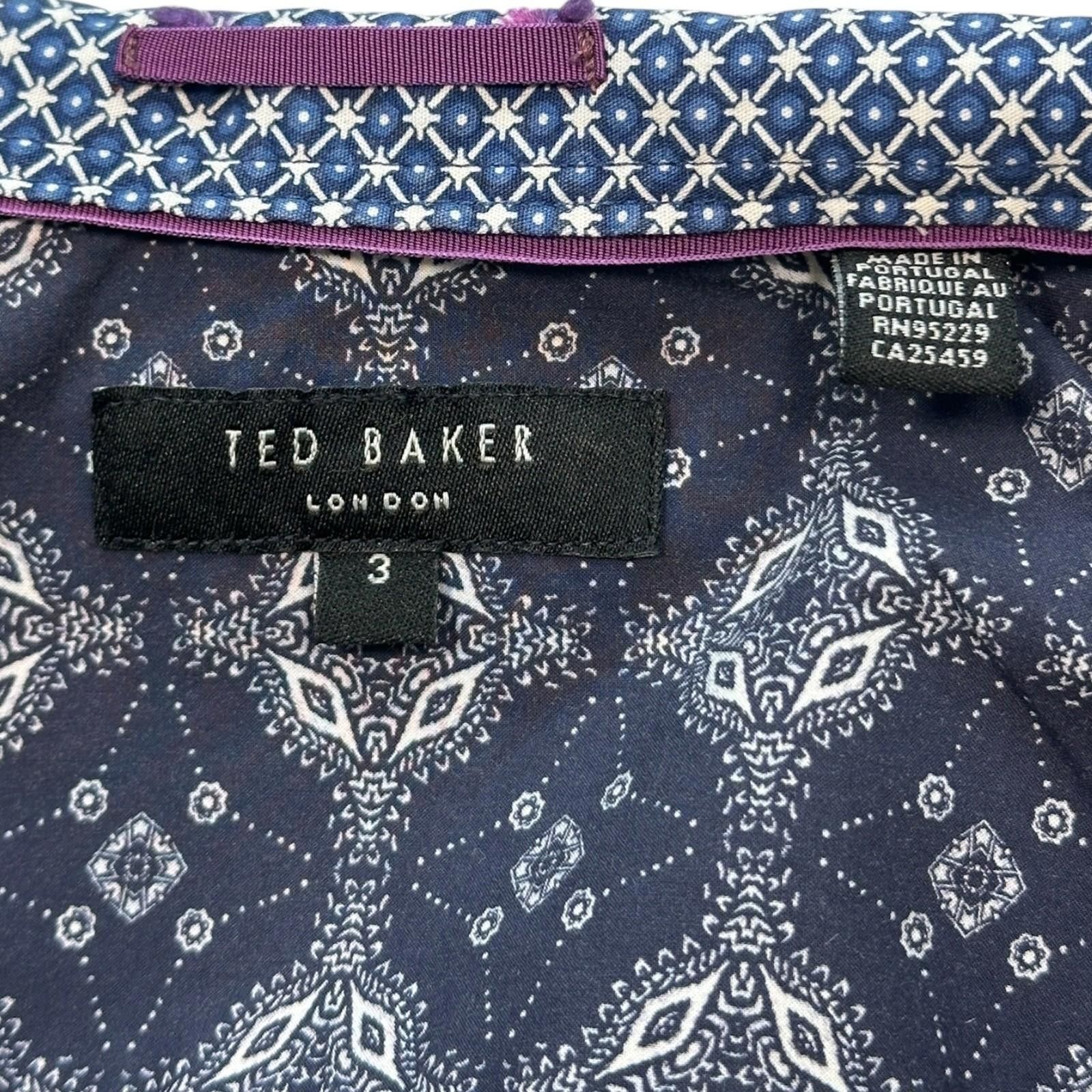 Ted Baker Ted Baker 3 Shirt Men's UK Size M Blue Contrasting Trim Size 38R - 8 Thumbnail