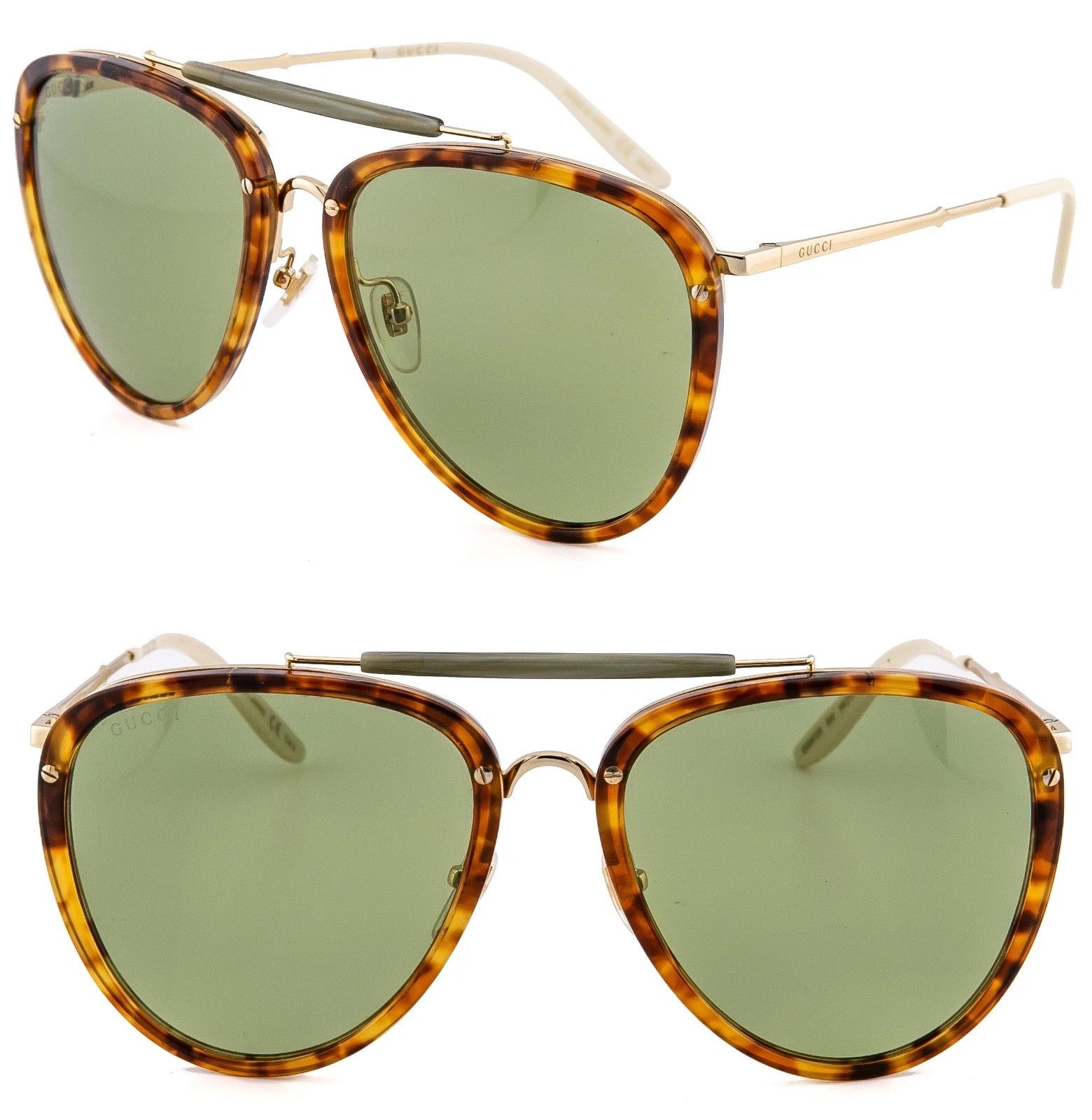Gucci GUCCI 0672 Gg0672S Brown Havana Retro Aviator Sunglasses 003 Size ONE SIZE - 1 Thumbnail
