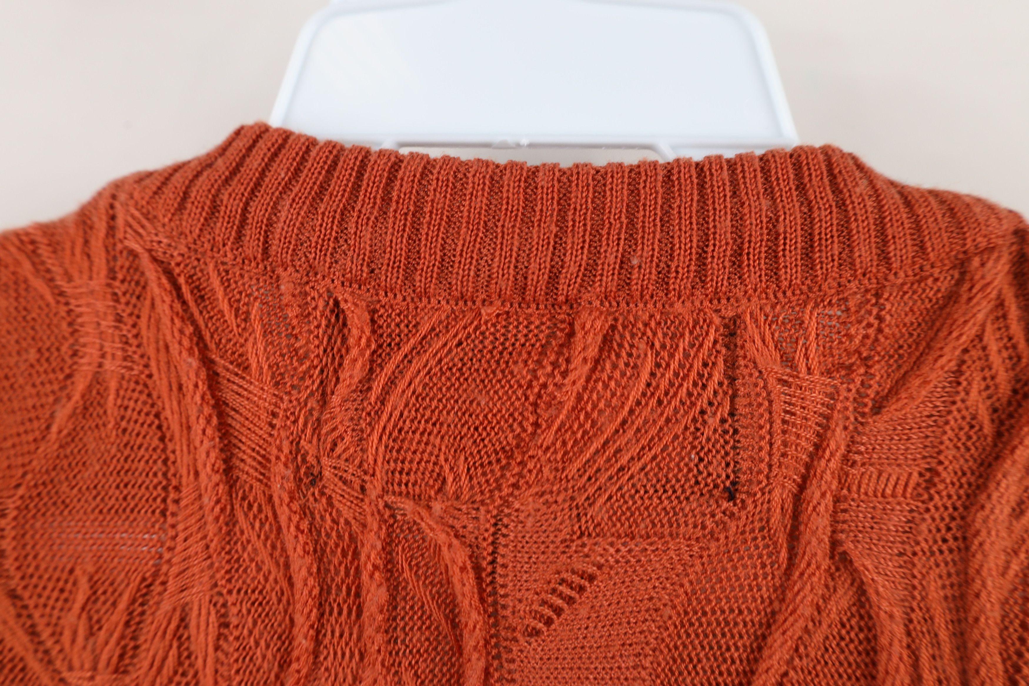 Vintage Vintage 90s Coogi Style Short Sleeve Knit Sweater Orange Size US XL / EU 56 / 4 - 9 Thumbnail