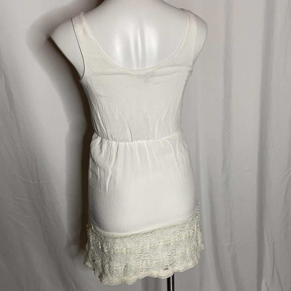Designer Lily Rose Off-White Mini Dress Lace Bottom Hem, S Size S / US 4 / IT 40 - 5 Thumbnail