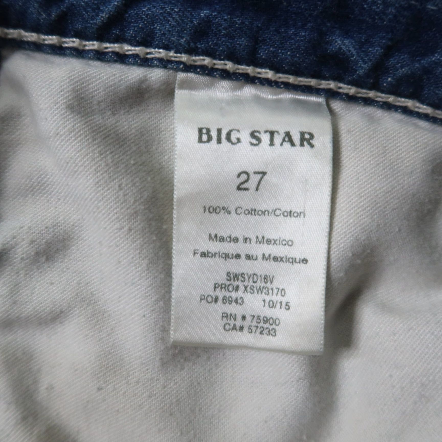 Denime BIG STAR Jeans Women 27 Blue Stretch Denim Boyfriend Slim 5-Pocket Mid Rise Cotton Blend Denim Size 27" / US 4 / IT 40 - 5 Thumbnail