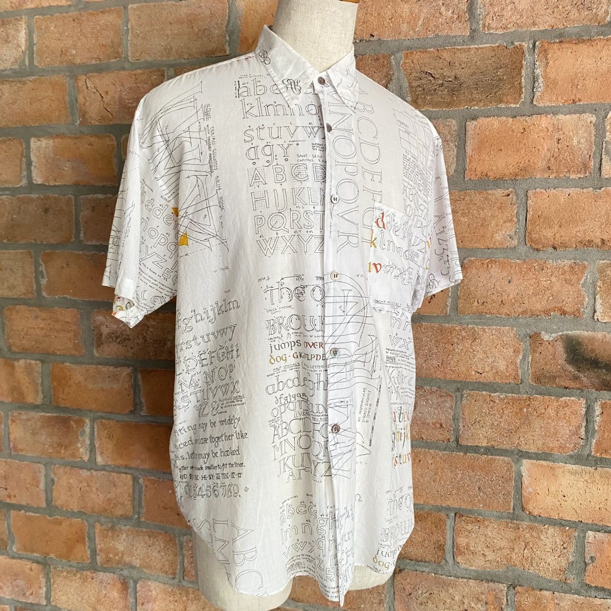 Paul Smith Paul Smith White Alphabet Print Shirt Size US XL / EU 56 / 4 - 4 Thumbnail