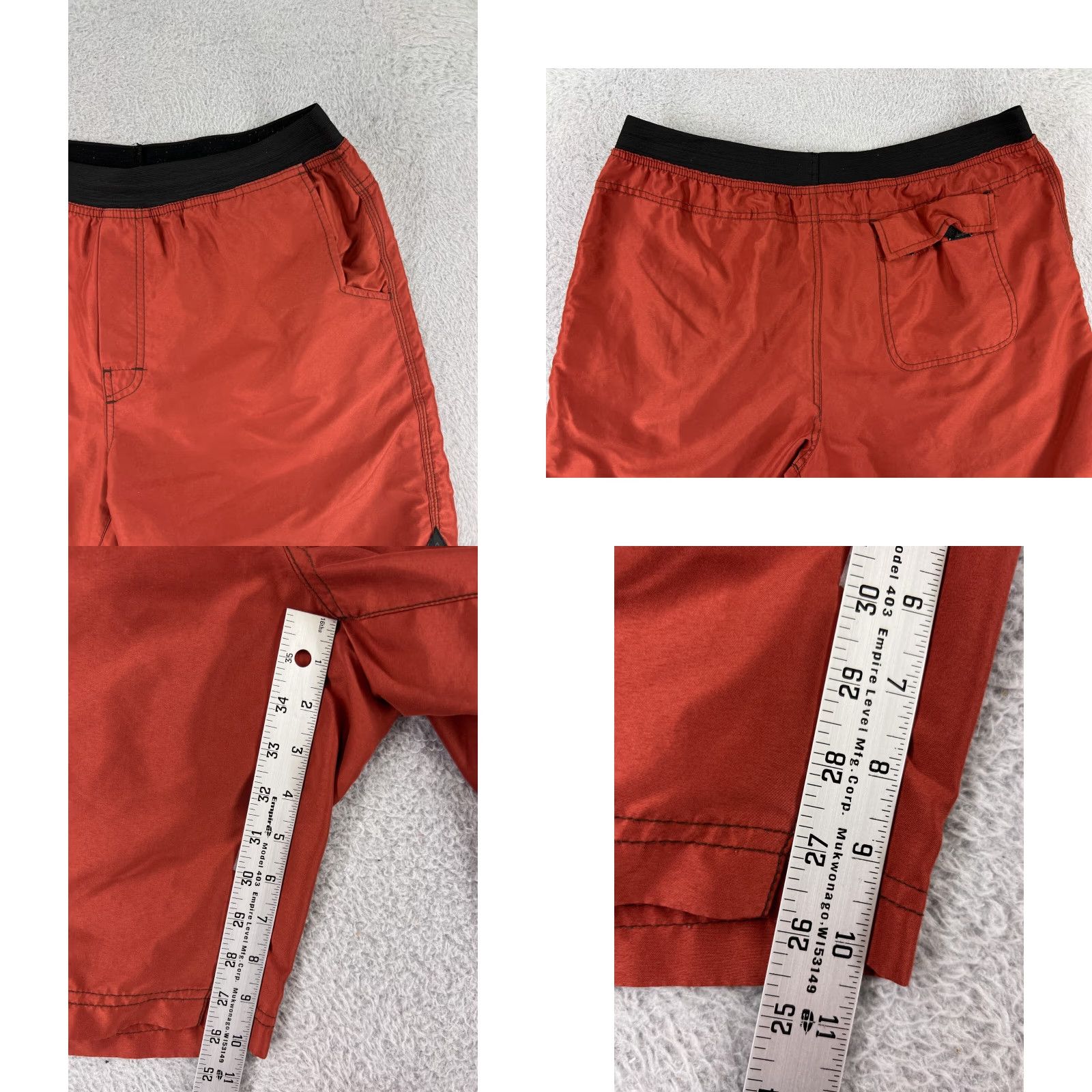 Prana prAna Mens Swim Trunks Bottom M Red Surf Beach Polyester Pockets Vintage No Size US 31 - 8 Thumbnail