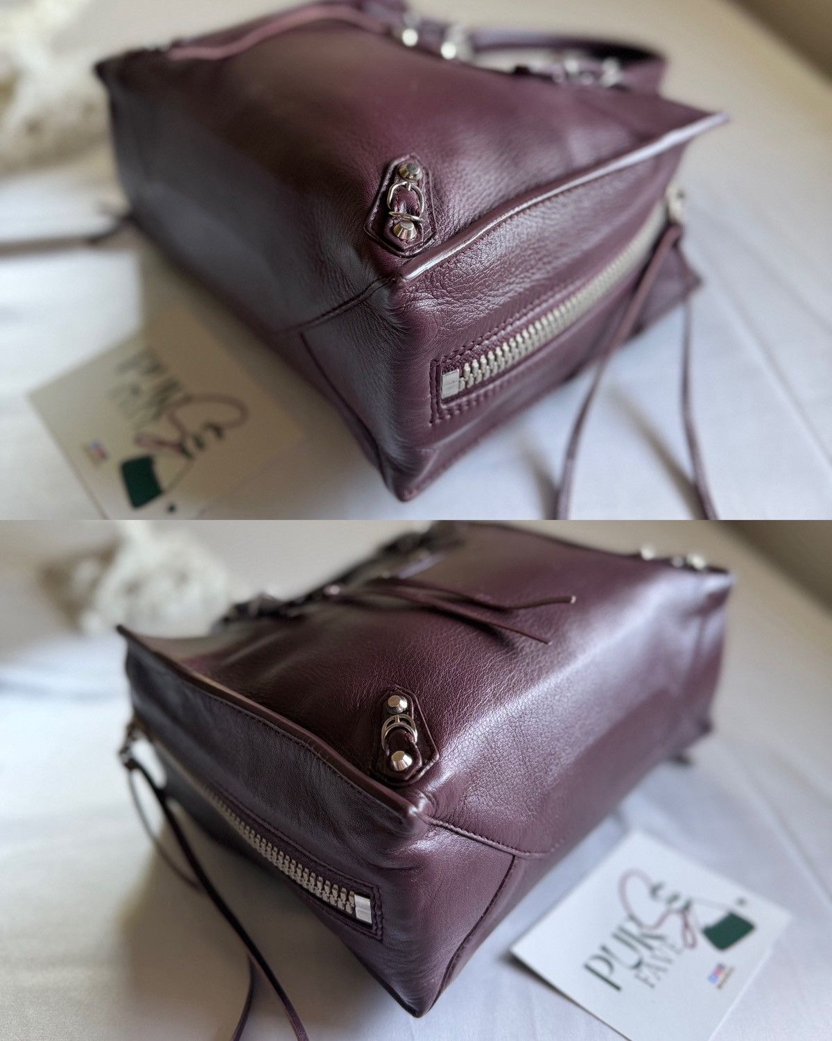 Balenciaga Authentic BALENCIAGA Mini Papier A4 Tote Burgundy Calfskin Size ONE SIZE - 11 Thumbnail