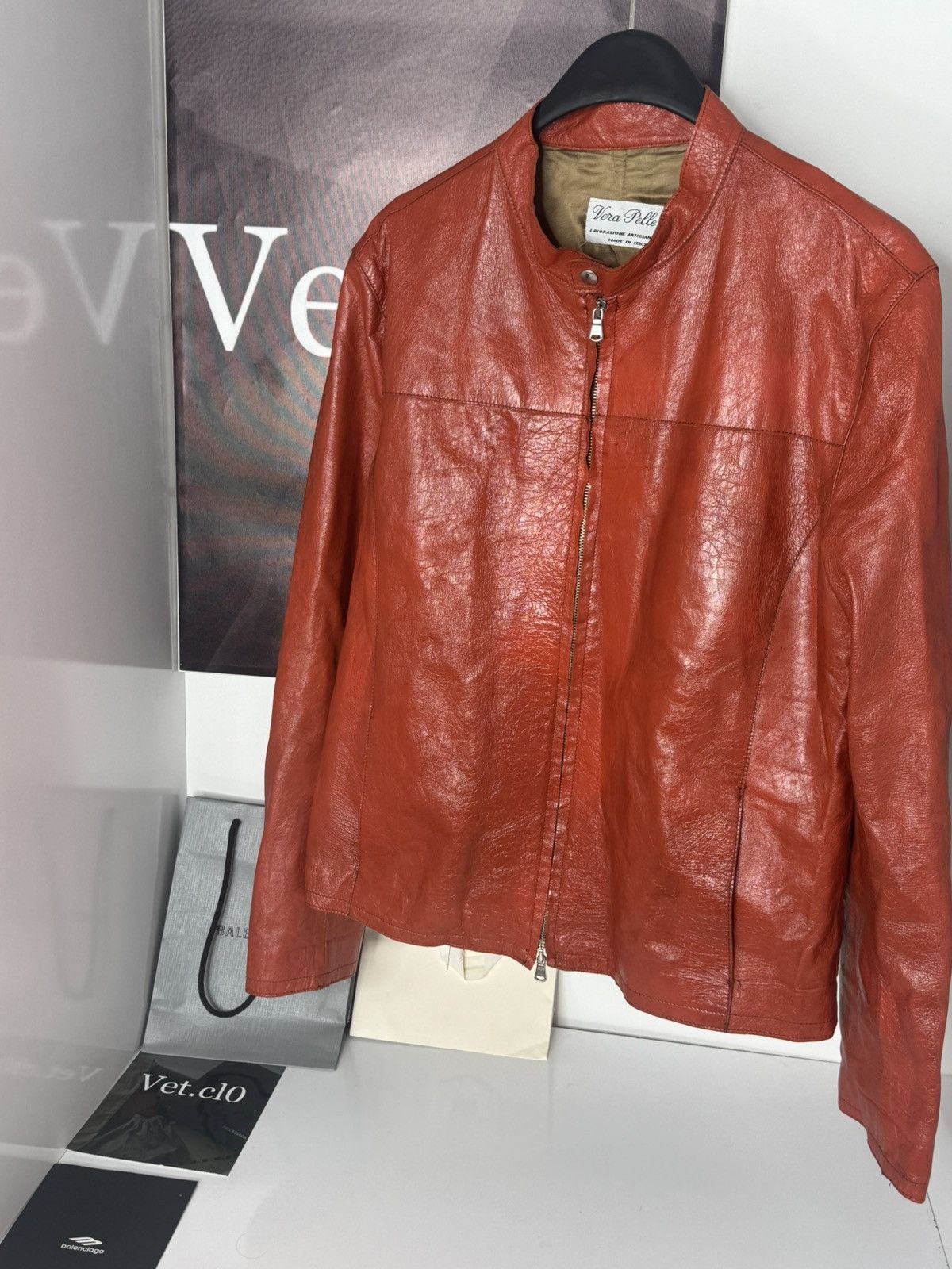 Vera Pelle ✅Vera Pelle red leather archive jacket vintage italian Size US M / EU 48-50 / 2 - 2 Thumbnail