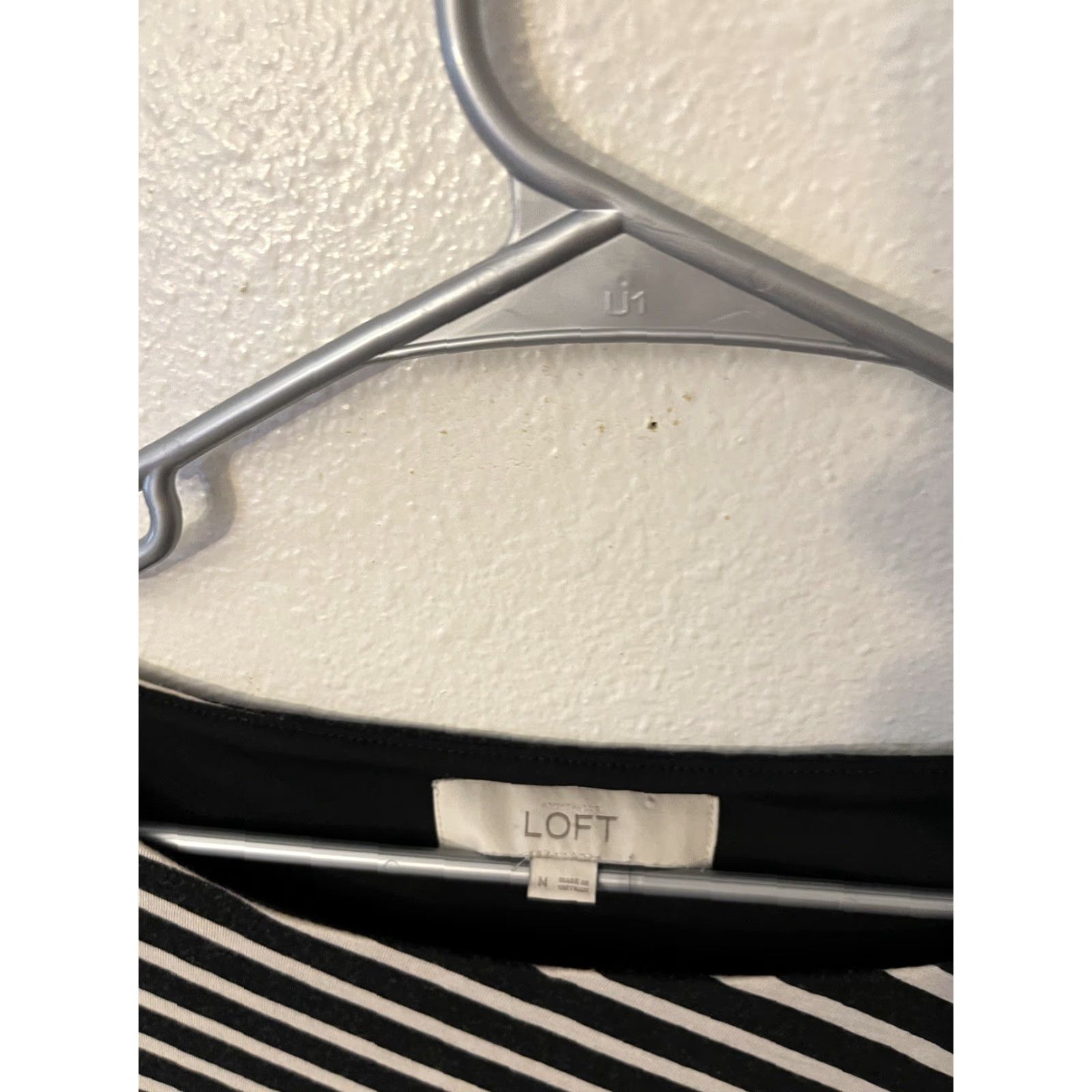 Ann Taylor Ann Taylor LOFT Dress Womens Medium Black White Stripe Sleeveless Ruched Side Size M / US 6-8 / IT 42-44 - 2 Thumbnail