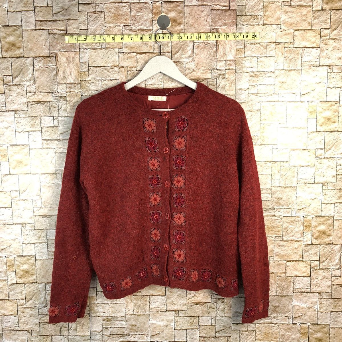Japanese Brand Ibens vintage mohair Red Cardigan Knitwear #A1206 Size M / US 6-8 / IT 42-44 - 1 Thumbnail