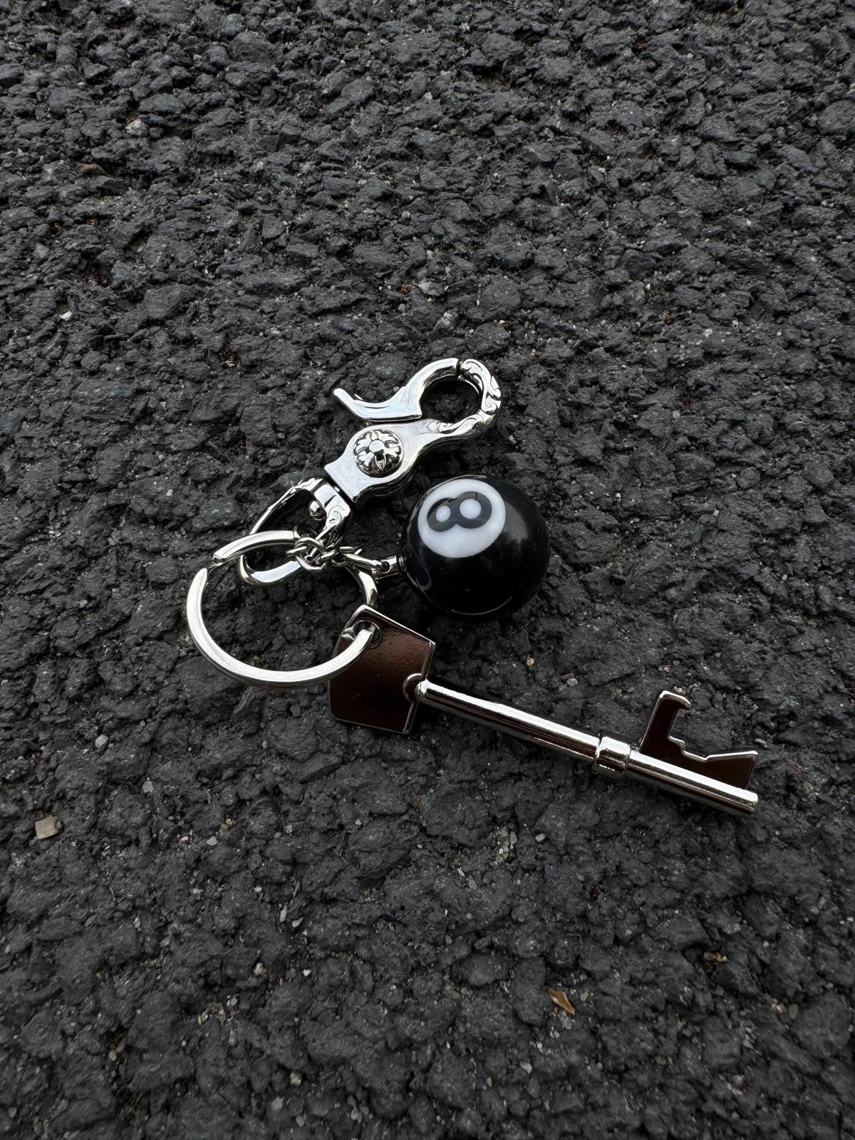 Jewelry Dice black 8 bags Keychain, y2k Keychain, Jeans KeyChain Size ONE SIZE - 2 Thumbnail