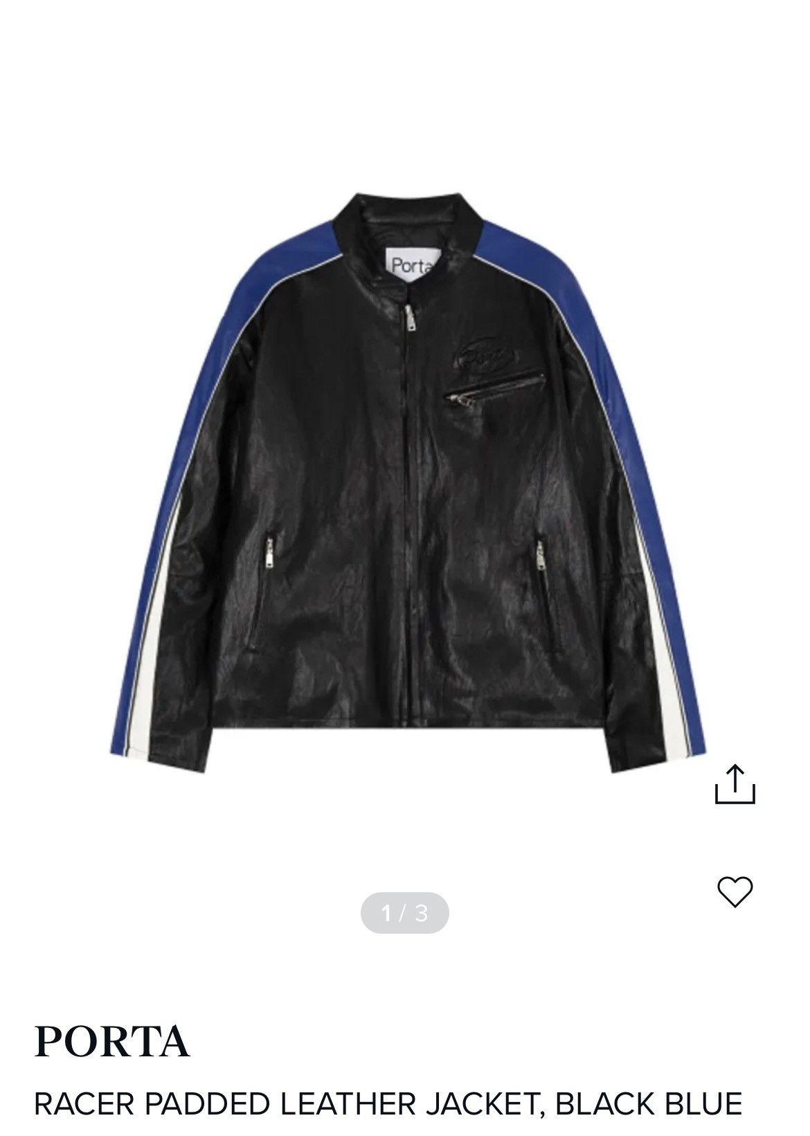 MUSINSA Porta Padded Racer Jacket Black/Blue Size ONE SIZE - 4 Thumbnail