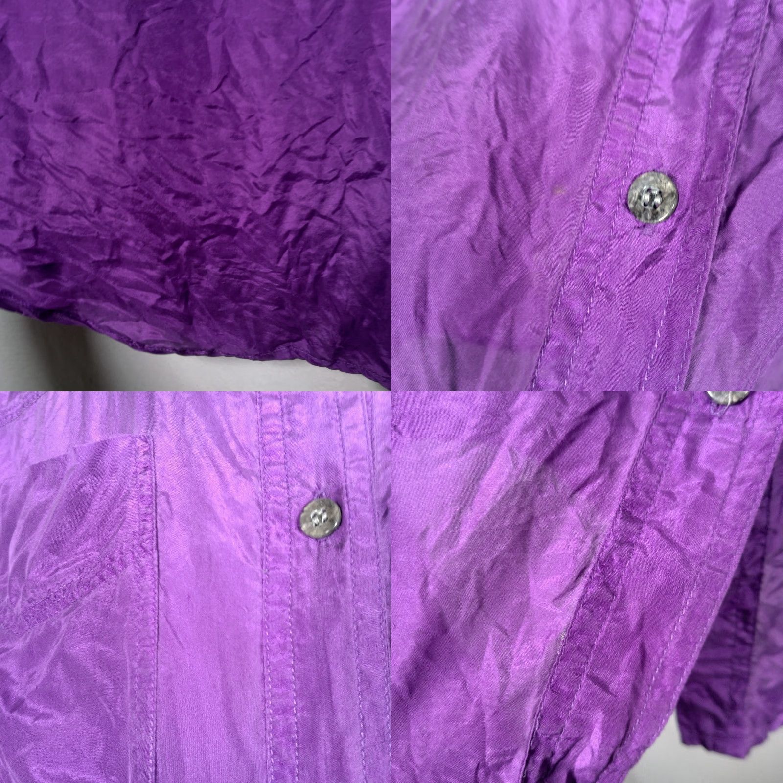 Etro VINTAGE Kikomomo Silk Blouse Long Sleeve Button Up Purple L Women 1990s Retro 90s Casual Pattern Solid Size L / US 10 / IT 46 - 9 Thumbnail