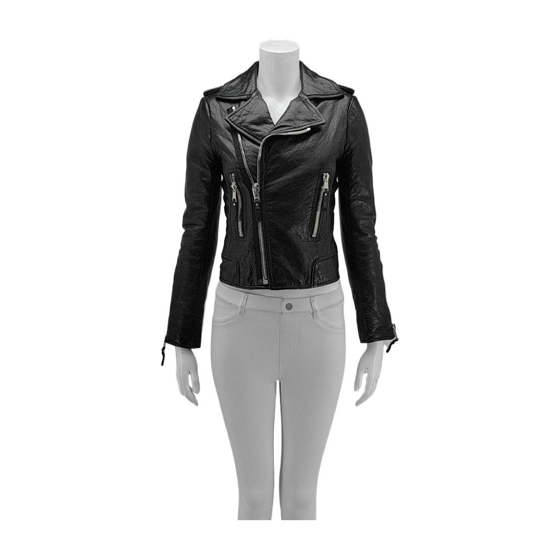 Balenciaga Balenciaga Black Leather Biker Jacket S Size XS / US 0-2 / IT 36-38 - 1 Thumbnail