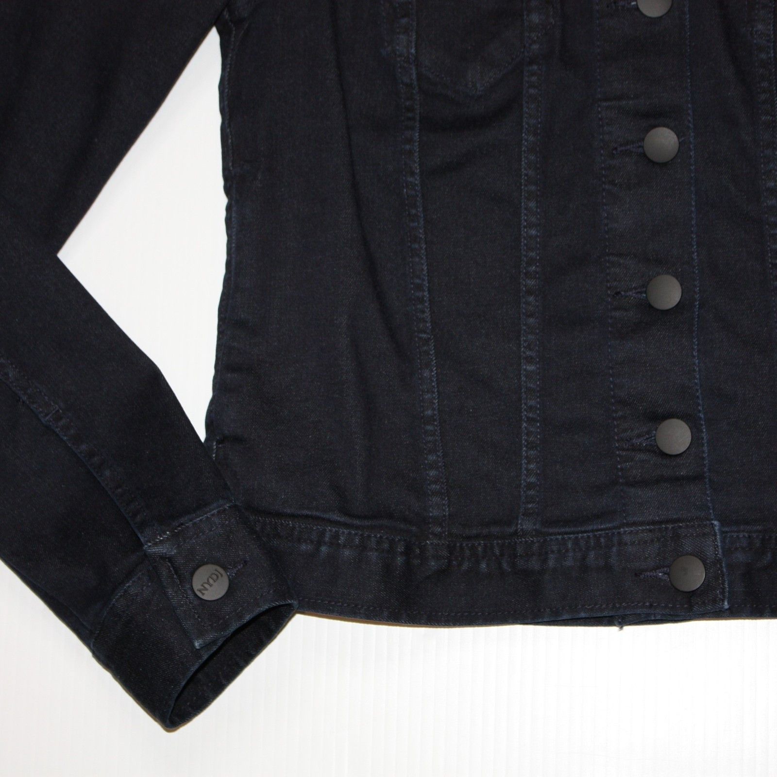 NYDJ Collared Navy Blue Denim Jean Jacket in size XXS MSRP $98 Size XXS / US 00 / IT 34 - 5 Thumbnail
