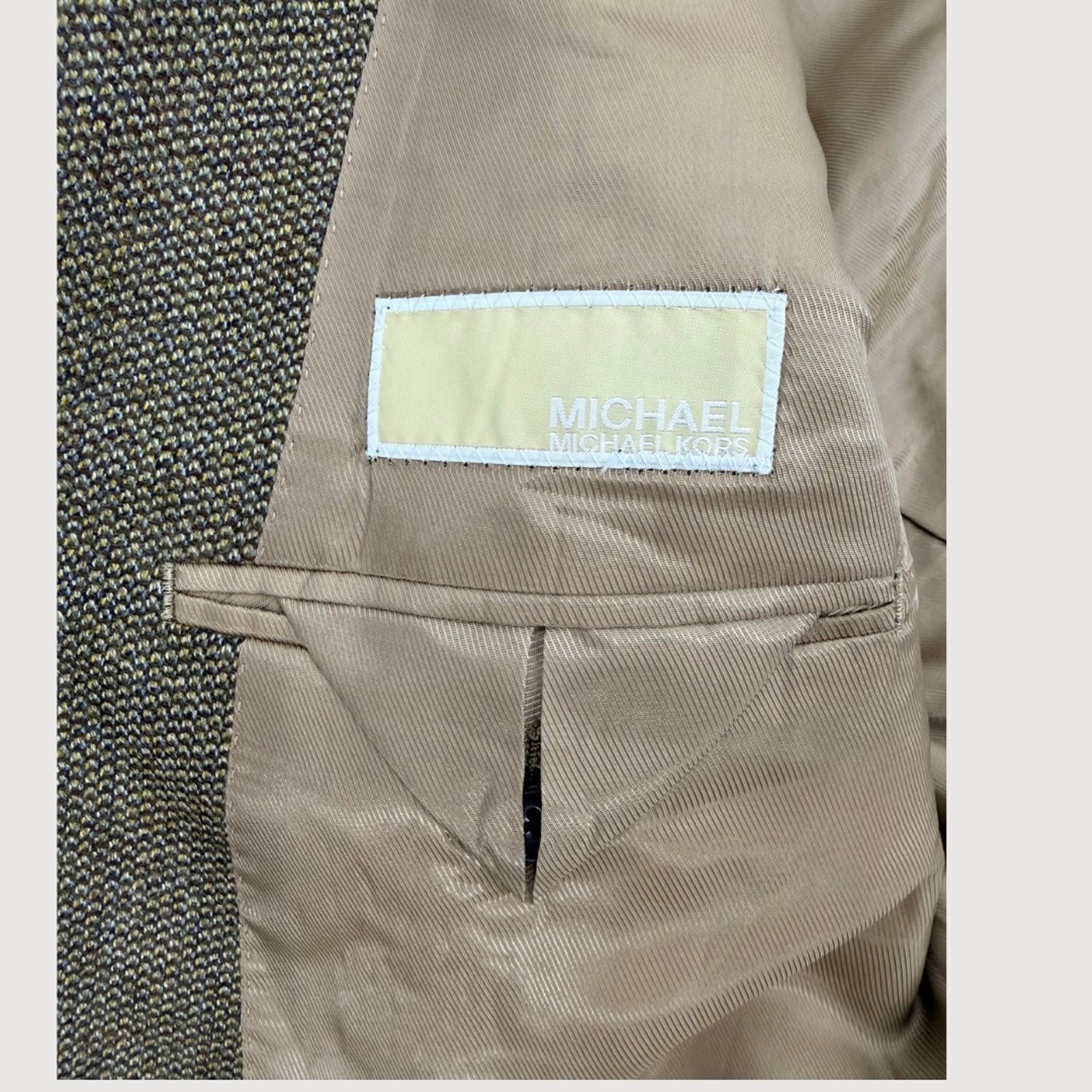 Michael Kors Michael Kors Tweed Sport Coat Lambswool Brown 44R Size 44R - 4 Thumbnail