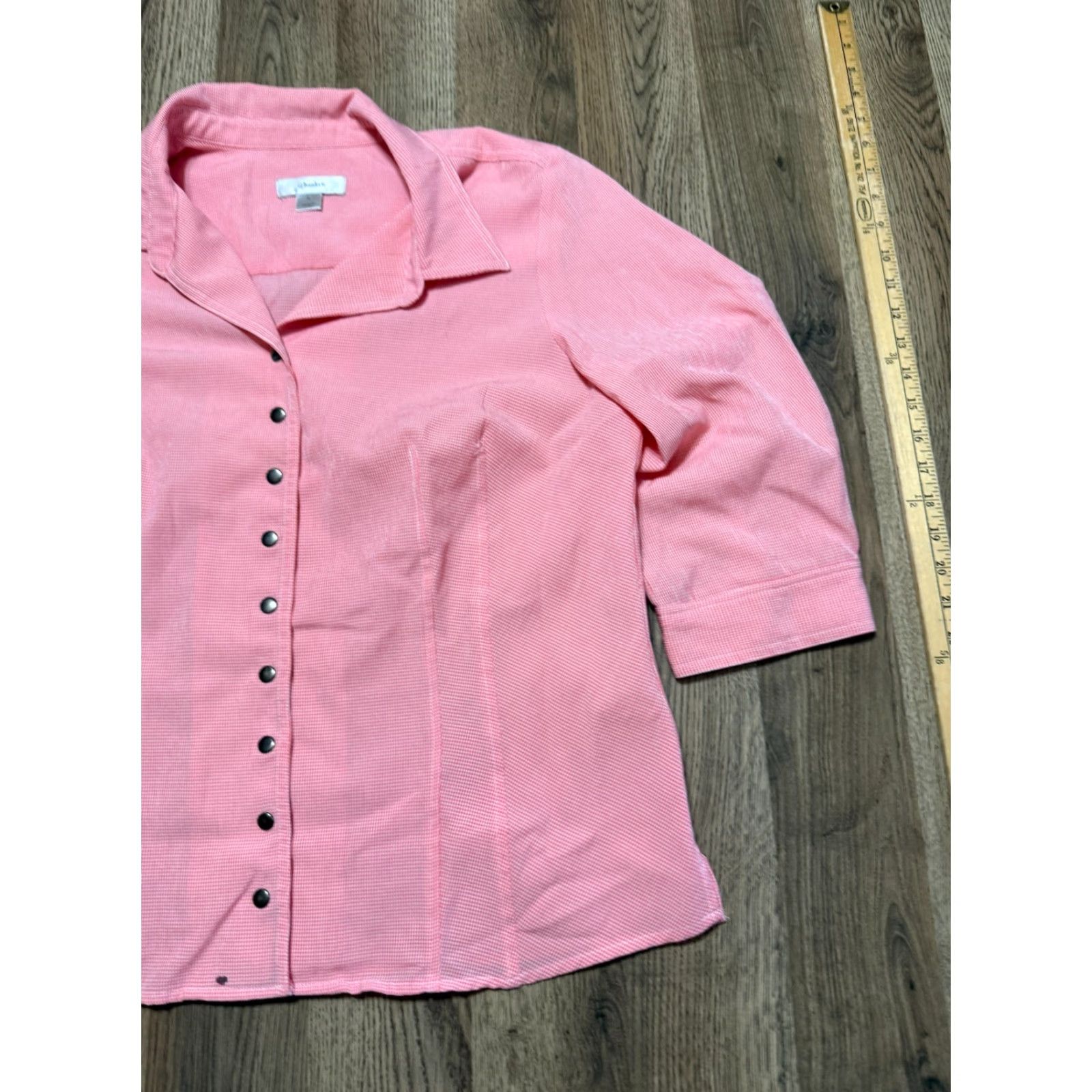Vintage VINTAGE CJ Banks Jacket, Women's Plus 1X, Red White, Long Sleeve, Button Up Blouse Size XL / US 12-14 / IT 48-50 - 4 Thumbnail