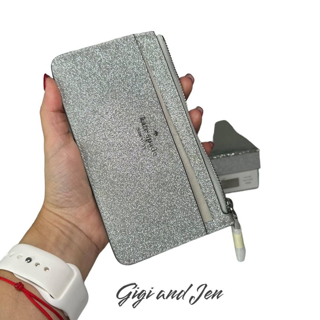 Kate Spade Kate Spade Shimmy Cardholder Silver Glitter New Size ONE SIZE - 2 Thumbnail