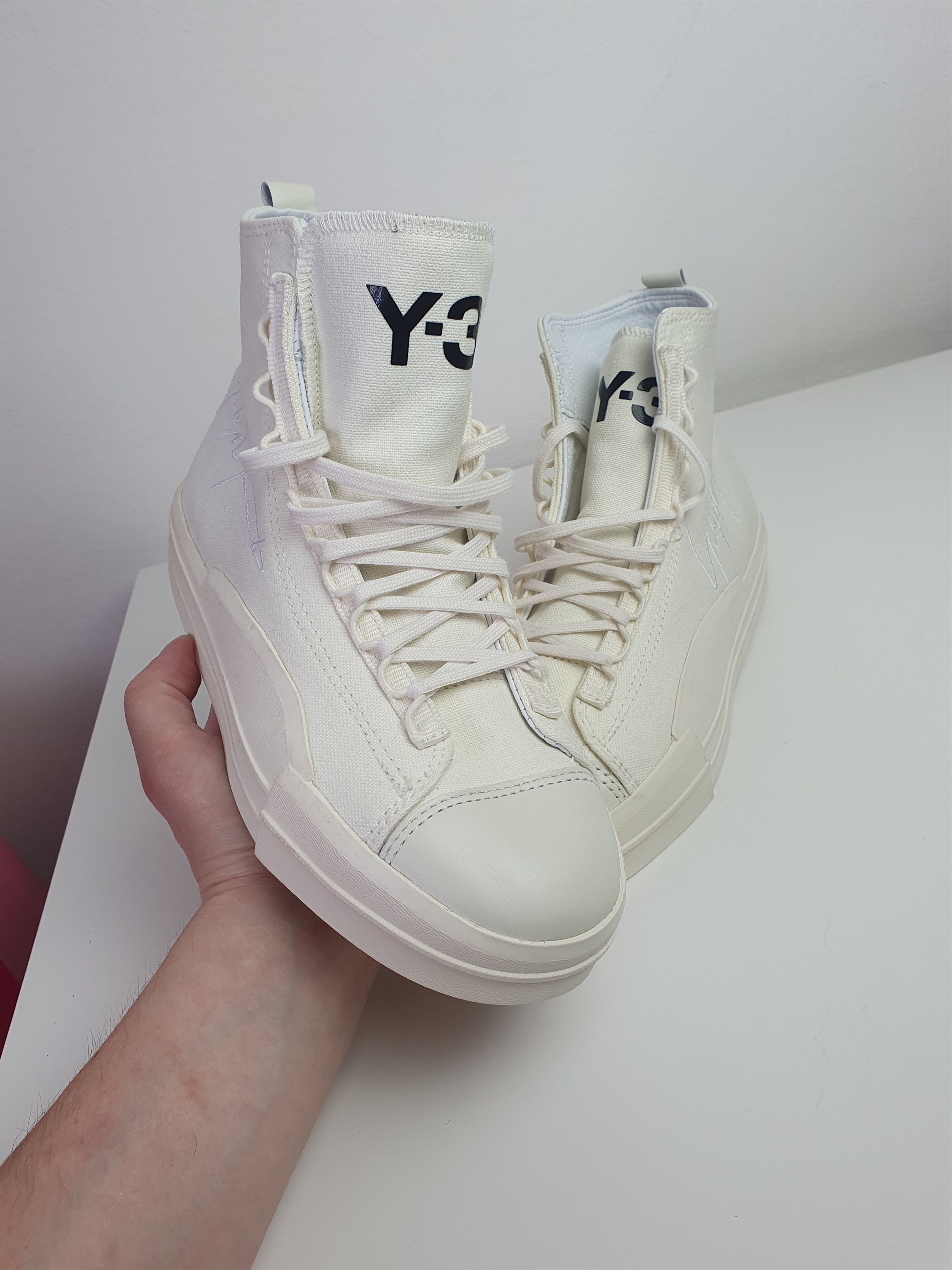 Adidas Y-3 Yuben Mid Core White High Top Sneakers 04/20