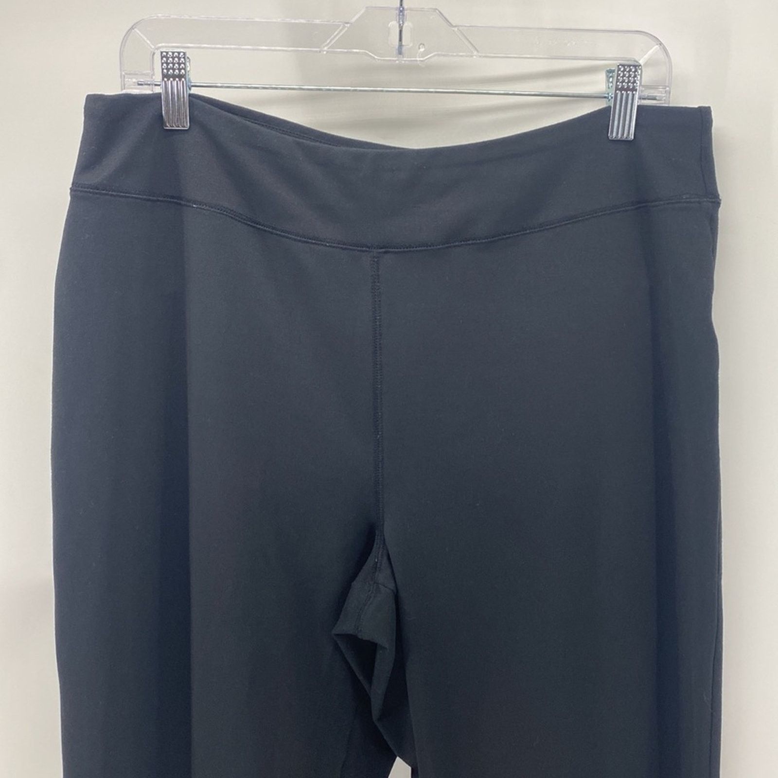 Lands' End Lands End black wide leg leggings pockets comfy everyday Size 31" - 2 Thumbnail