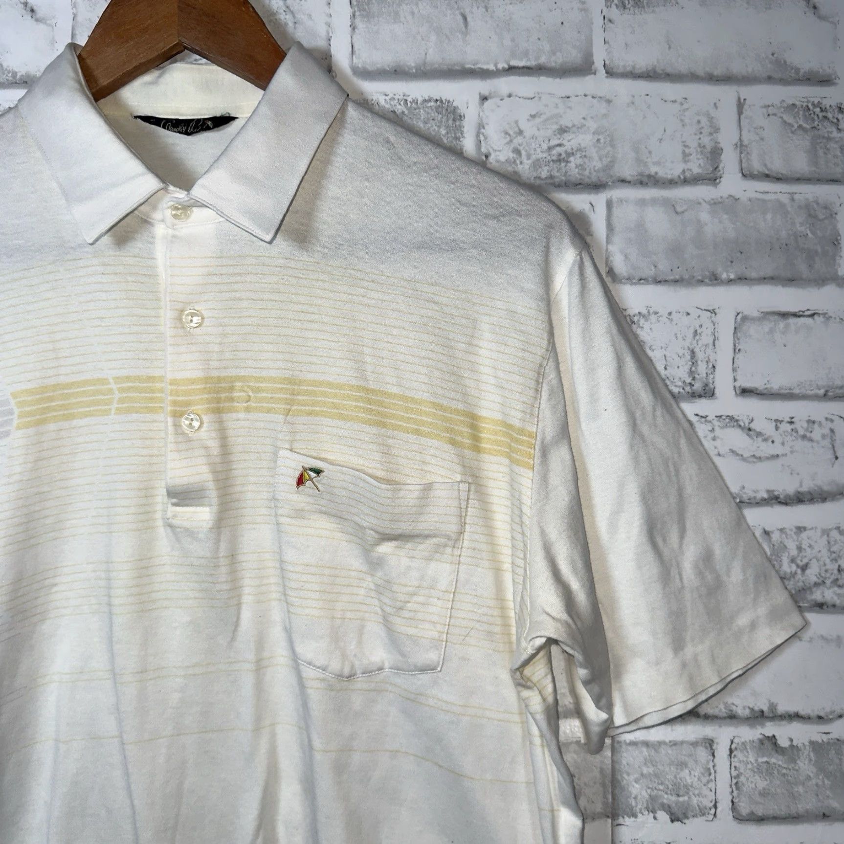 Vintage VINTAGE Polo Golf Arnold Palmer Striped Cotton Polo Shirt Mens Size L White Size US L / EU 52-54 / 3 - 2 Thumbnail