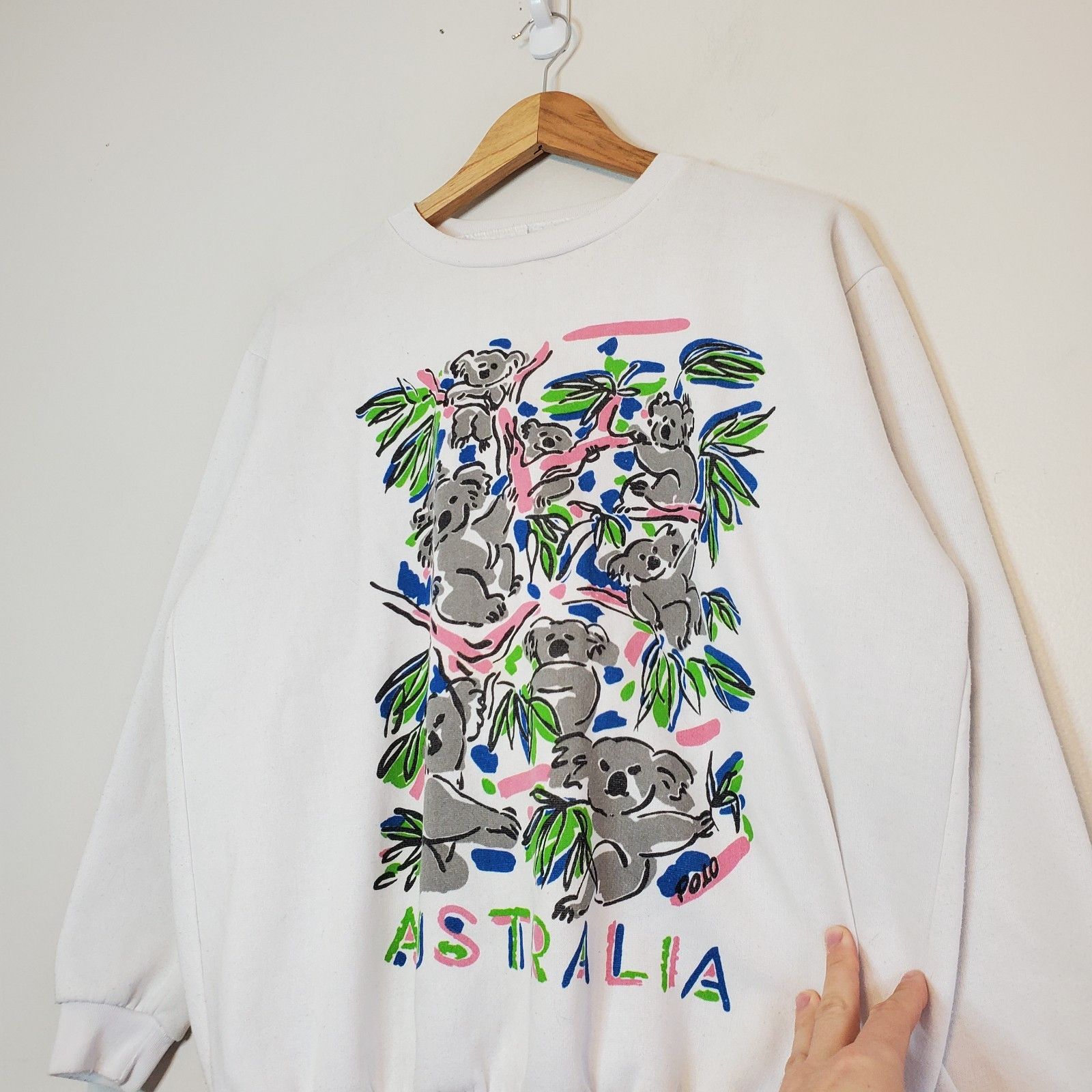 Vintage Vintage 90s Koala Australia Nature Crewneck White Size M Size US M / EU 48-50 / 2 - 2 Thumbnail