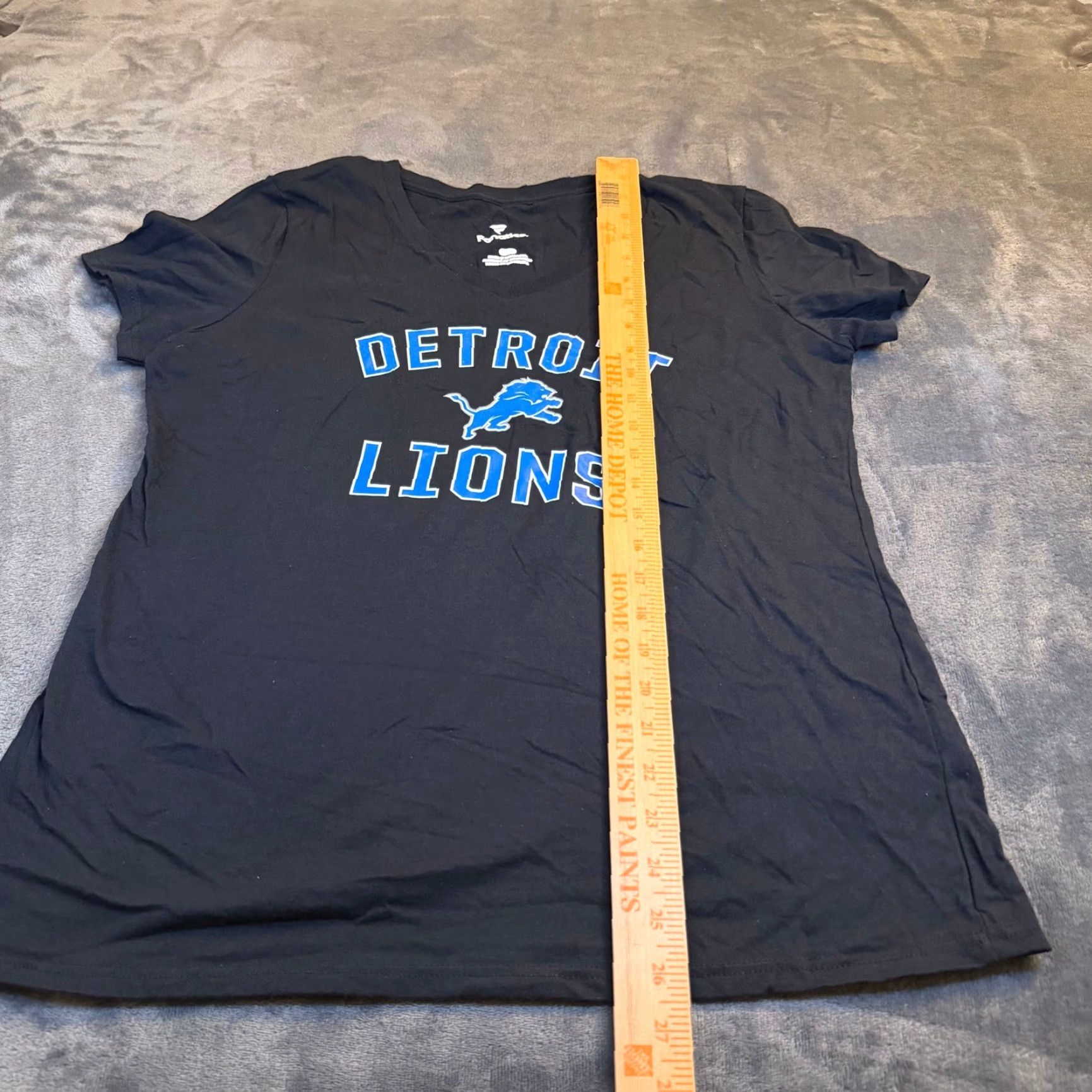 Vintage Fanatics Detroit Lions V Neck T Shirt Black Blue NFL Football Womens Large Size L / US 10 / IT 46 - 7 Thumbnail