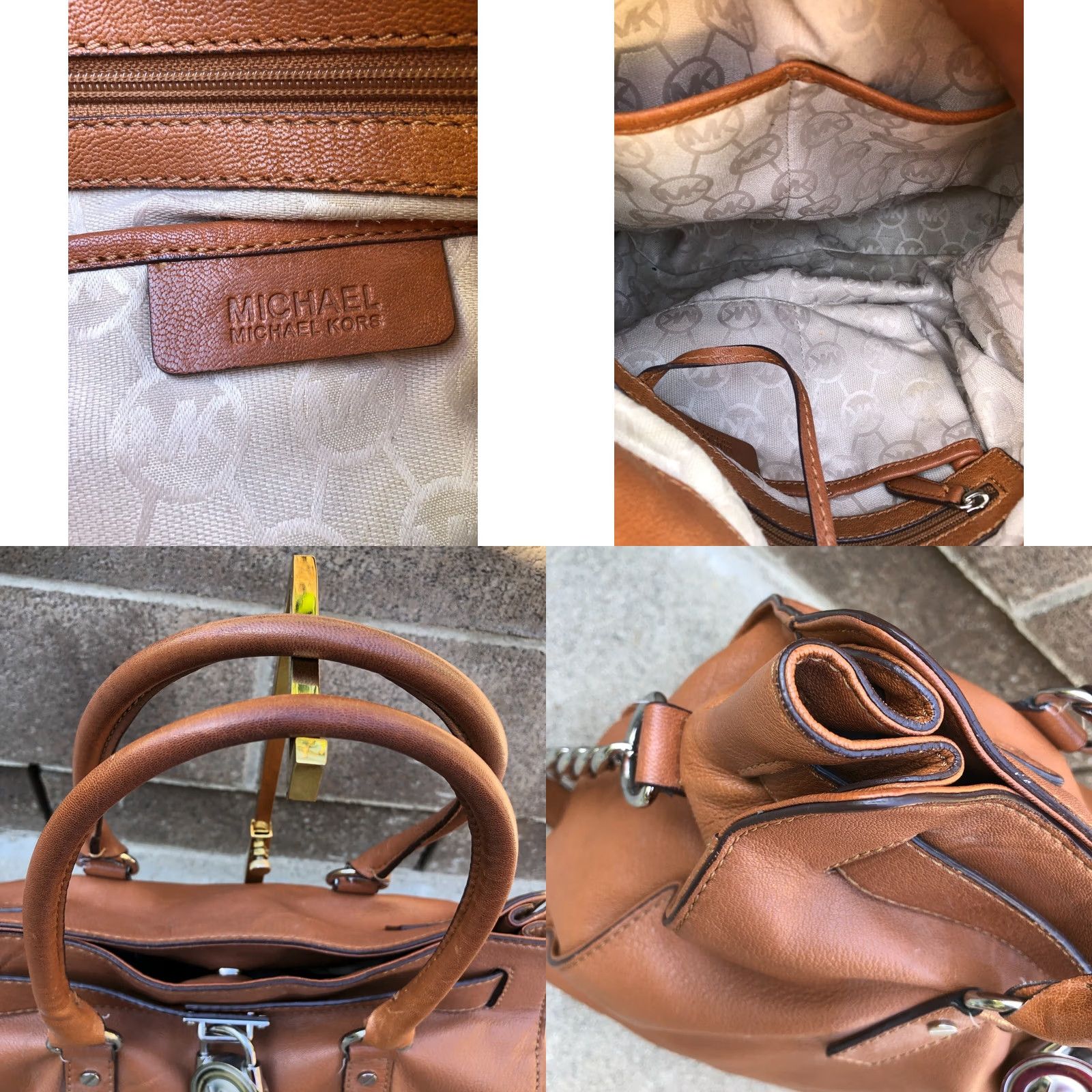 Michael Kors MICHAEL KORS Hamilton Padlock Shoulder Purse Women's Brown Leather Crossbody Bag Size ONE SIZE - 8 Thumbnail