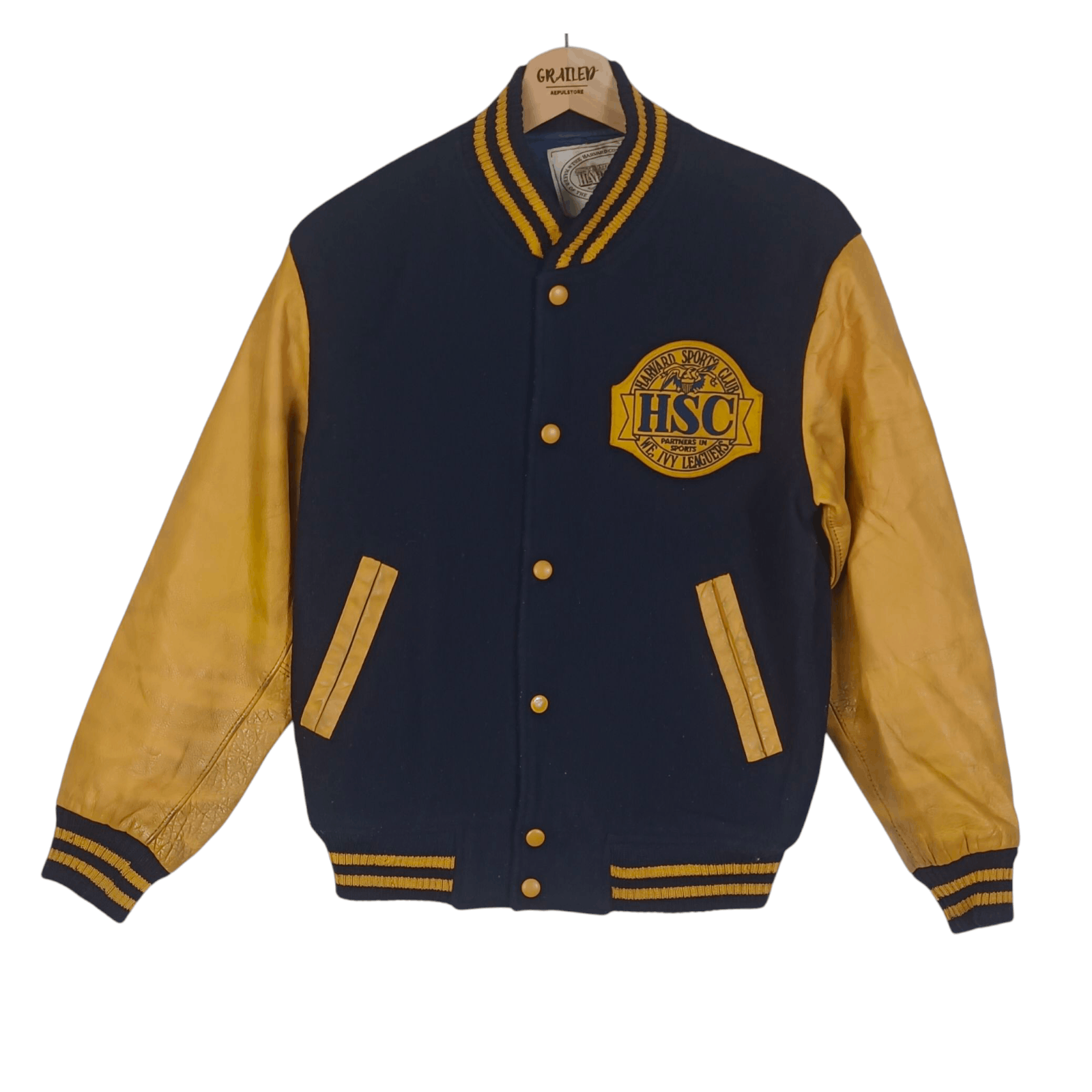 Japanese Brand Vintage Havard Sport Club Varsity Leather Wool Jacket Size US M / EU 48-50 / 2 - 1 Thumbnail