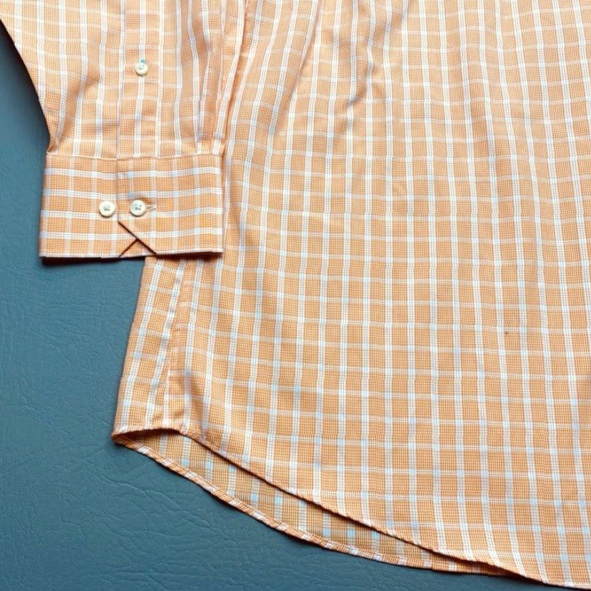 Tommy Bahama Tommy Bahama Dress Shirt Orange White Mens Size 17 32-33 Long Sleeve 8155 Size 46R - 4 Thumbnail