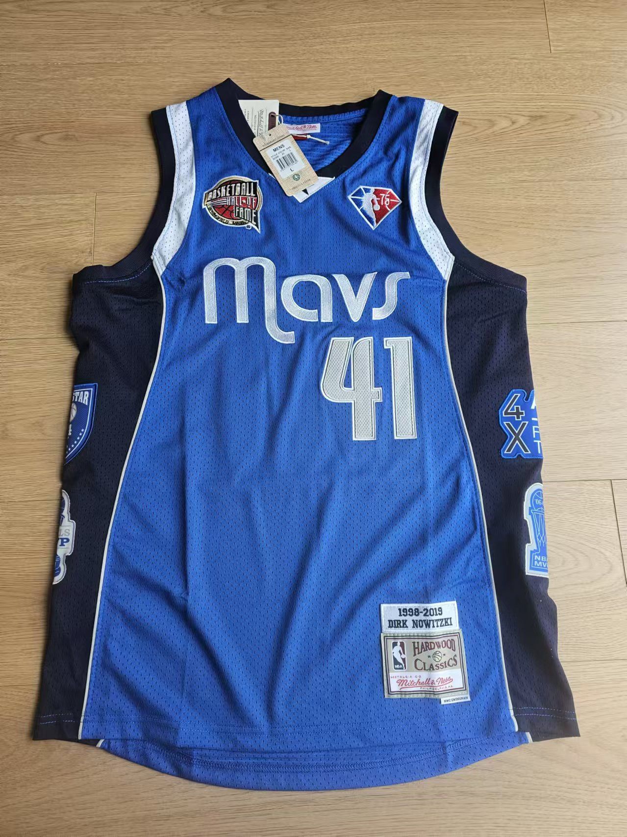 NBA Dallas Mavericks #41 Dirk Nowitzki Jersey Double Stitched Size US M / EU 48-50 / 2 - 1 Thumbnail