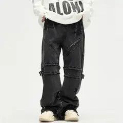 Jean Matsuoka x Airi Black Gothic Pants Wide Leg Baggy Jeans Size US 29 - 4 Thumbnail