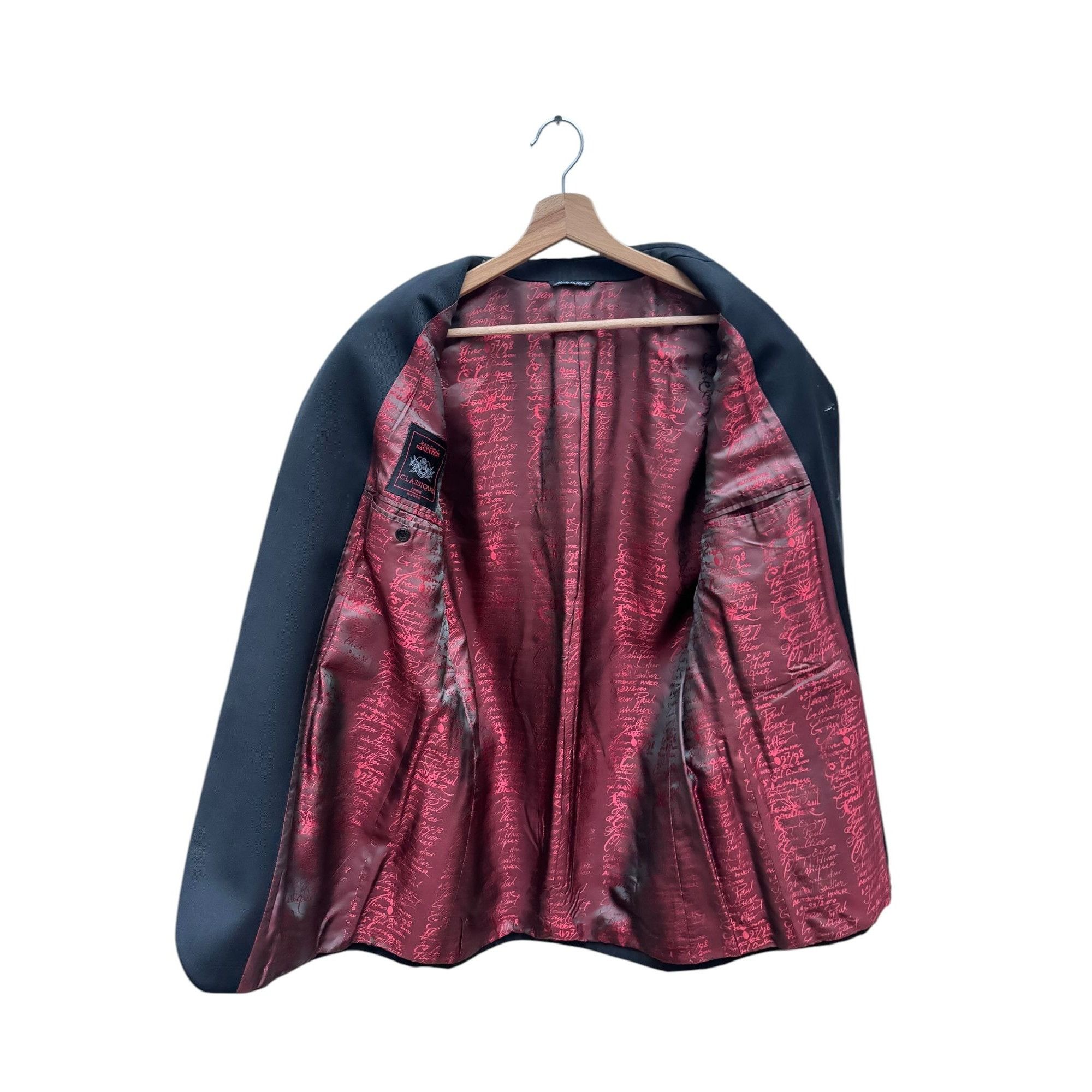 Jean Paul Gaultier 1990s Black Wool Blazer Jacket Size US M / EU 48-50 / 2 - 2 Thumbnail