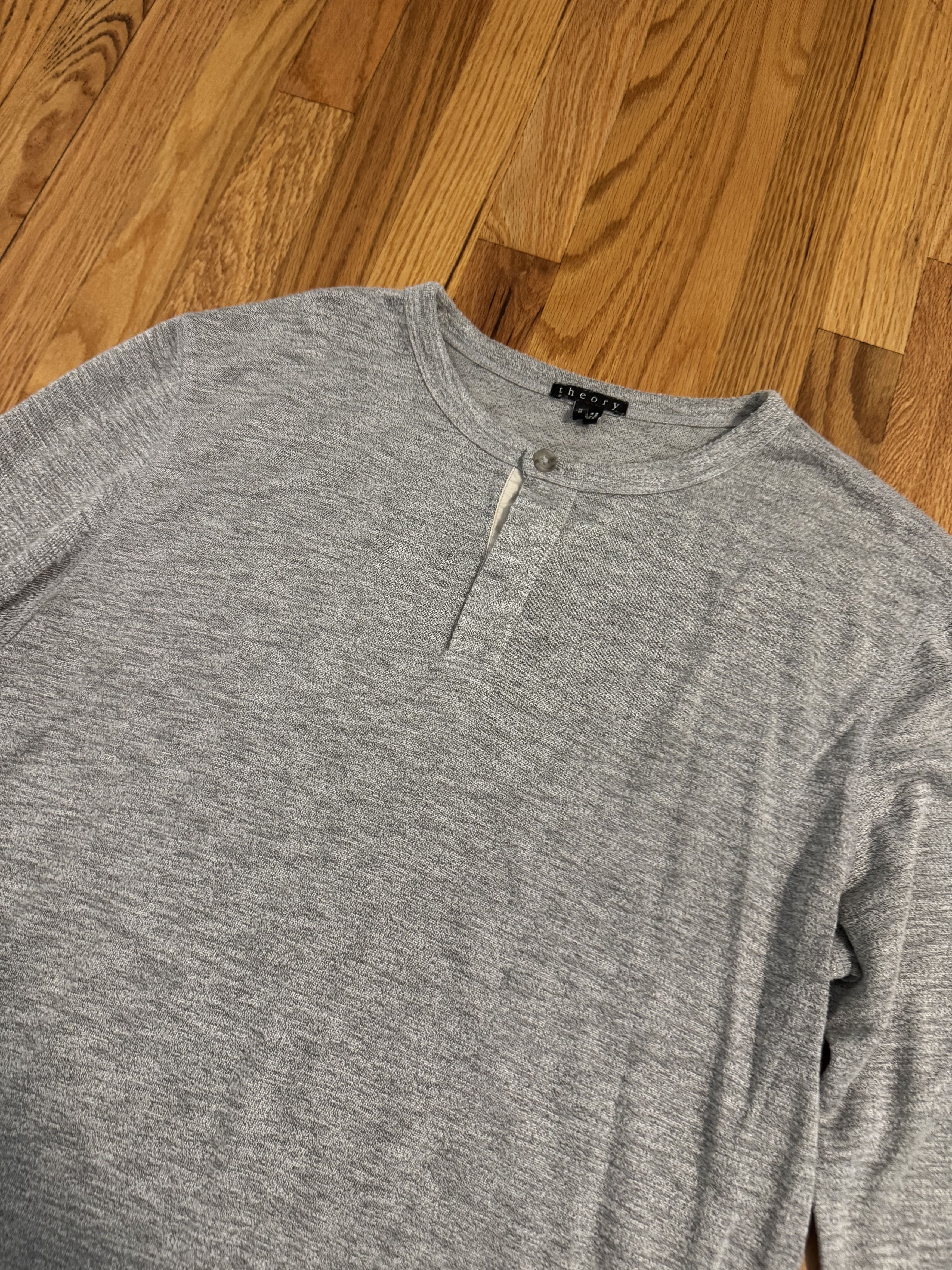 Theory Theory Men's Long Sleeve Henley Shirt - Size M Size US M / EU 48-50 / 2 - 2 Thumbnail