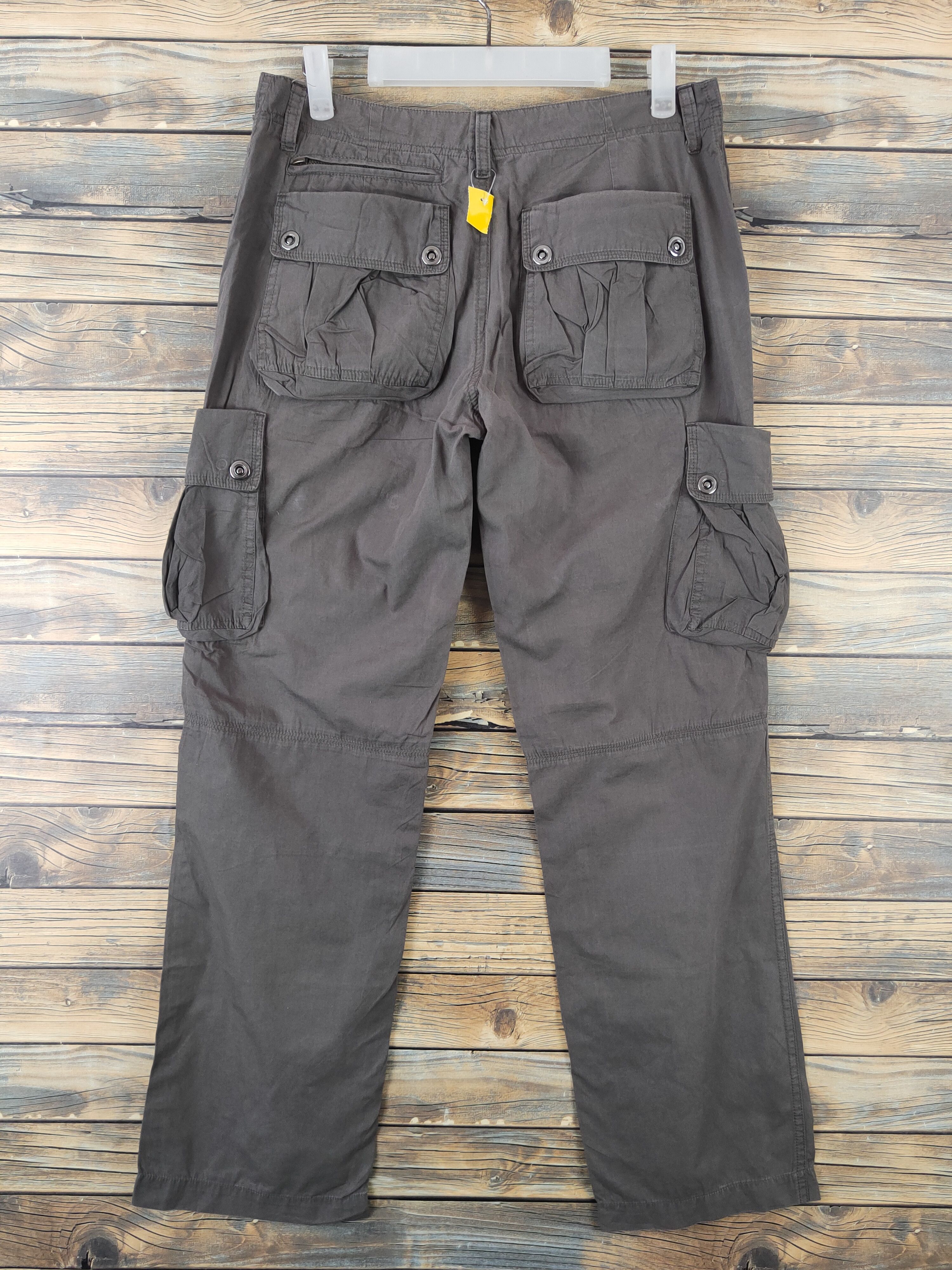 Japanese Brand D Daily News Dark Brown Multipocket Cargo Pants #W1857 Size US 30 / EU 46 - 7 Thumbnail