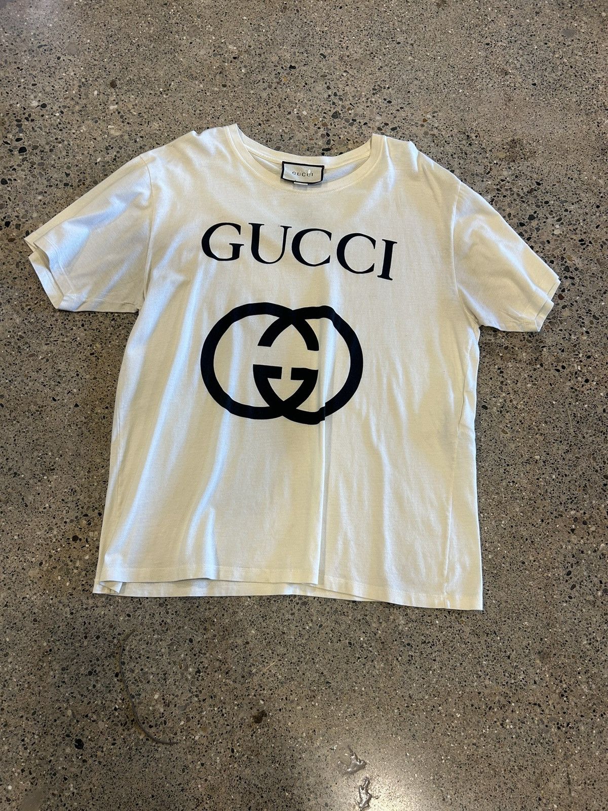 Cream gucci shirt