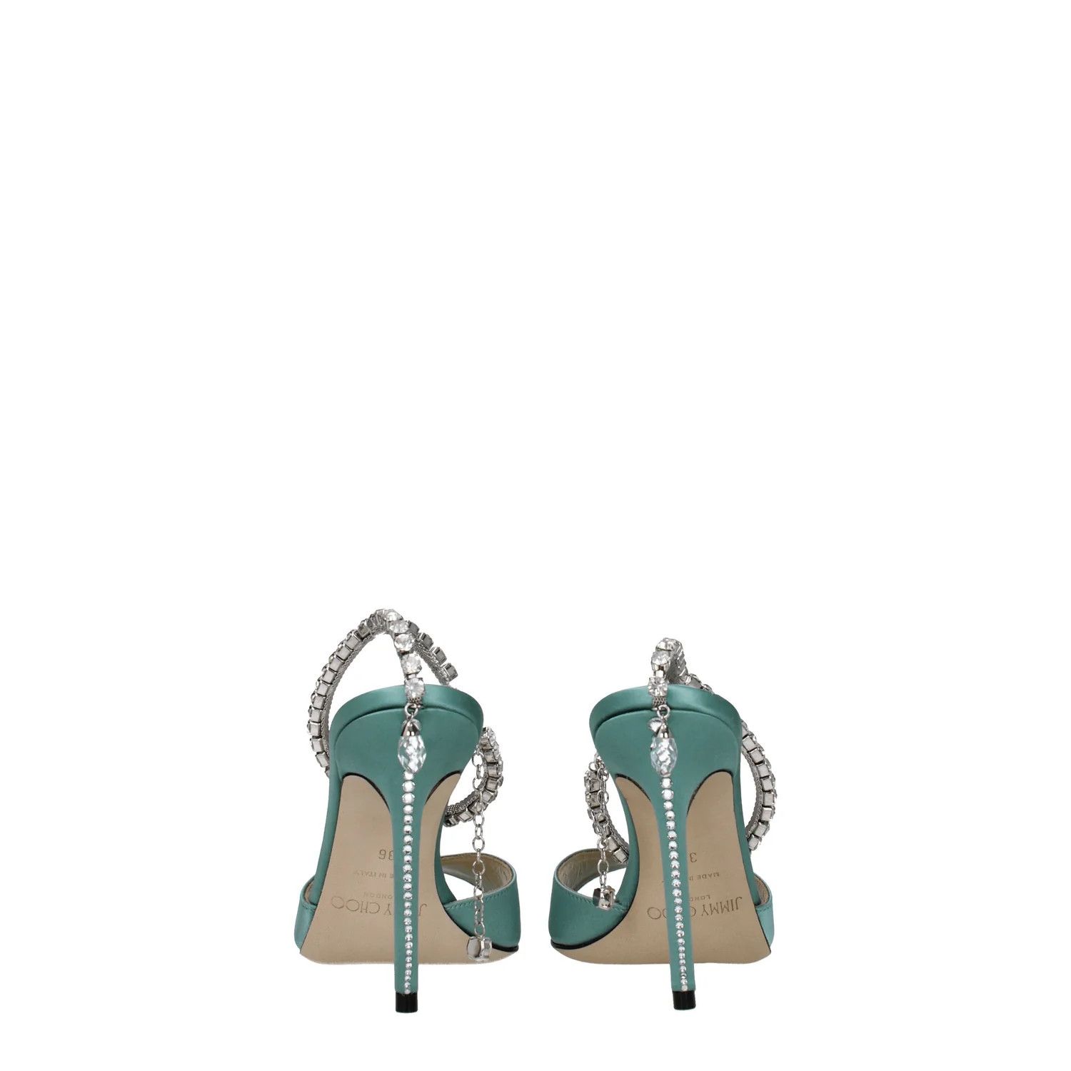 Jimmy Choo ob1o1e1124 Satin Sandals in Green Size US 7 / IT 37 - 5 Thumbnail