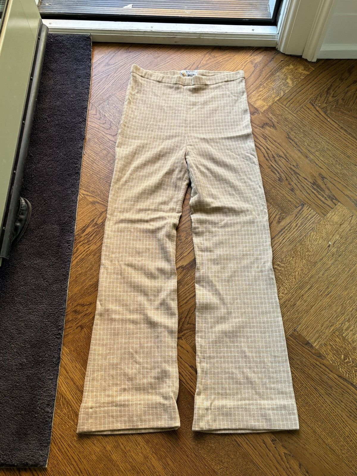 Vintage 1970s Apres Ski Leggings Vintage Wool Pants Plaid Banff 70s Size 32" / US 10 / IT 46 - 4 Thumbnail