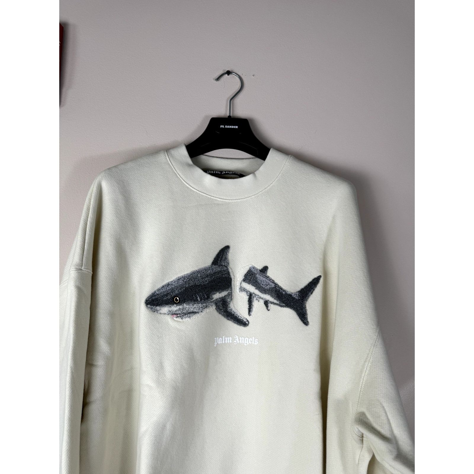 Palm Angels o1rshd1 Shark Crewneck Butter Sweatshirt in Grey Size US XL / EU 56 / 4 - 4 Thumbnail