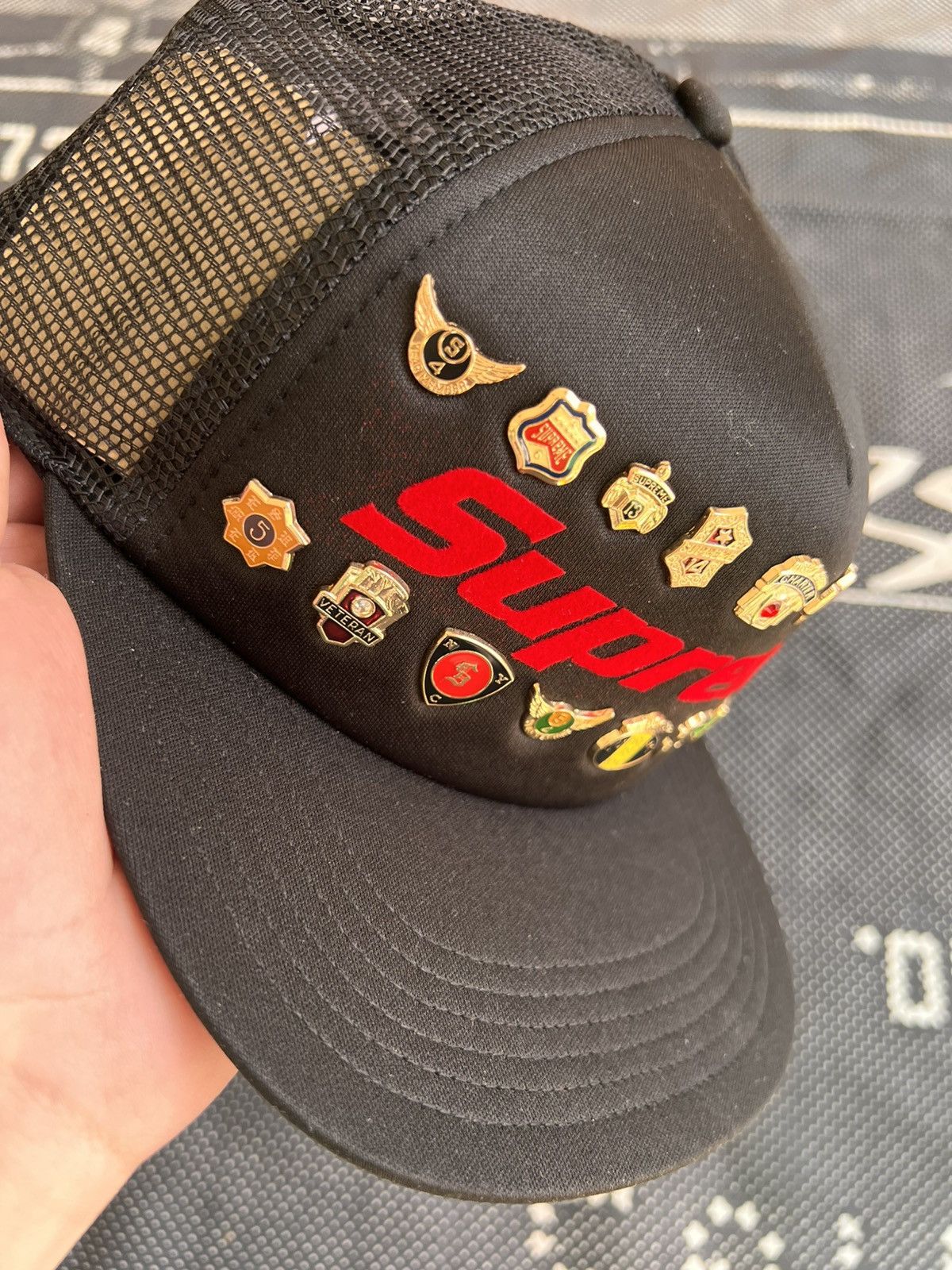 Supreme Supreme Pins Mesh Back 5 Panel Black cap hat snapback enamel Size ONE SIZE - 14 Thumbnail