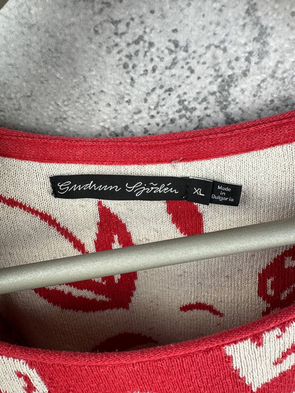Gudrun Sjoden Gudrun Sjoden Red Floral Jacquard Knit Sweater Pullover Size XL / US 12-14 / IT 48-50 - 14 Thumbnail
