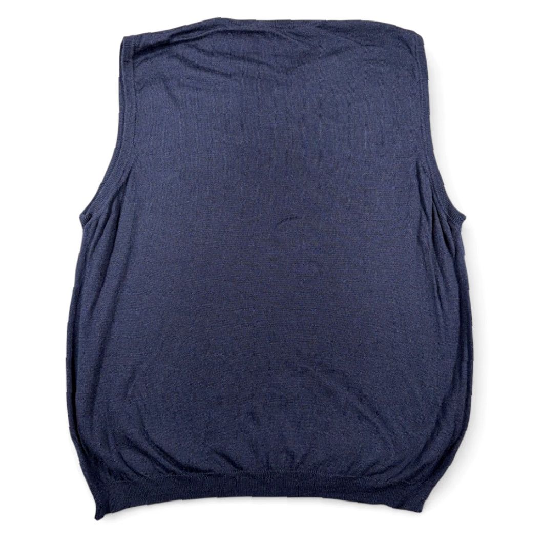 Vintage VINTAGE Brandini Sweater Vest Adult LARGE Blue Merino Wool Italy Preppy Y2K Mens Vest Size US L / EU 52-54 / 3 - 3 Thumbnail