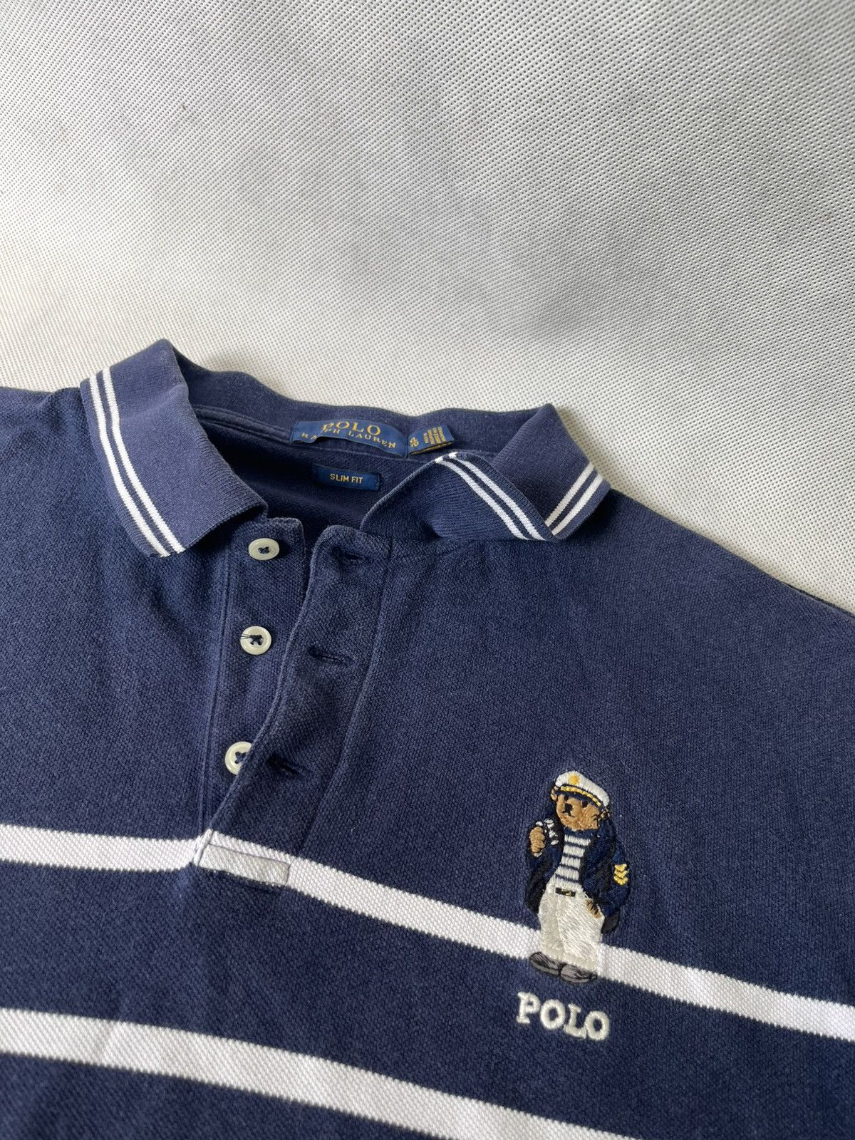 Polo Ralph Lauren Polo Ralph Lauren "Polo Bear" Nautical Striped Polo Shirt Size US XL / EU 56 / 4 - 2 Thumbnail