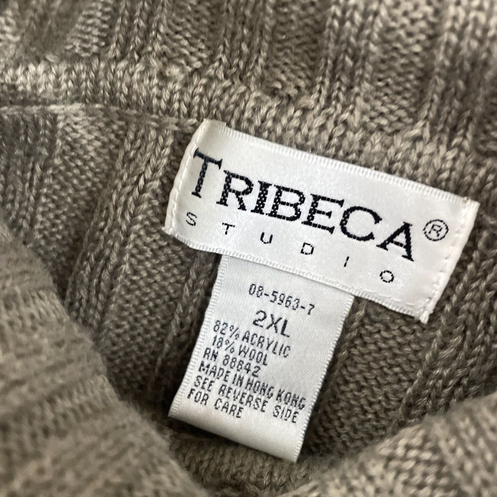 Vintage VINTAGE Tribeca 90s/y2k Brown Wool Turtleneck Sweater XXL Ribbed Knit Pullover Mulher? Size XXL / US 16-18 / IT 52-54 - 7 Thumbnail