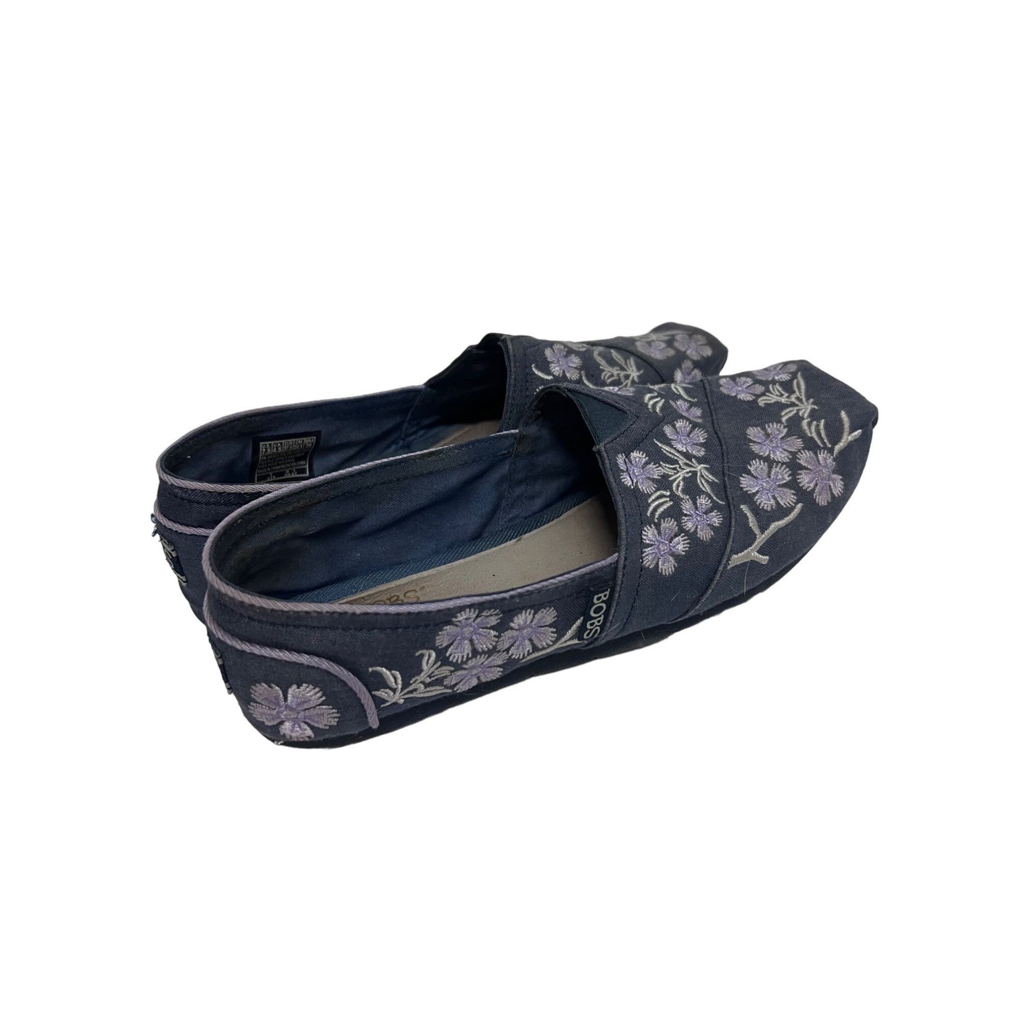 SKECHERS Skechers Bobs Womens Blue Floral Canvas Shoes US 7.5 Slip On Size US 7.5 / IT 37.5 - 6 Thumbnail