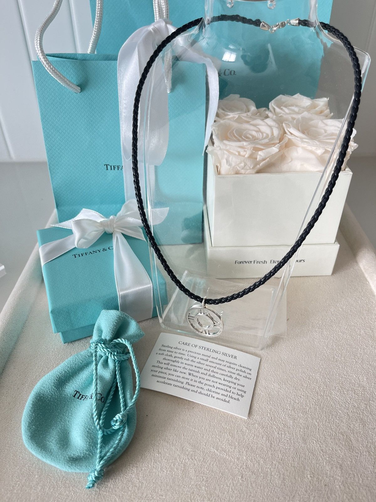 Tiffany & Co. Tiffany & Co. Atlas Circle Leather Necklace Unisex 19.5” Size ONE SIZE - 7 Thumbnail