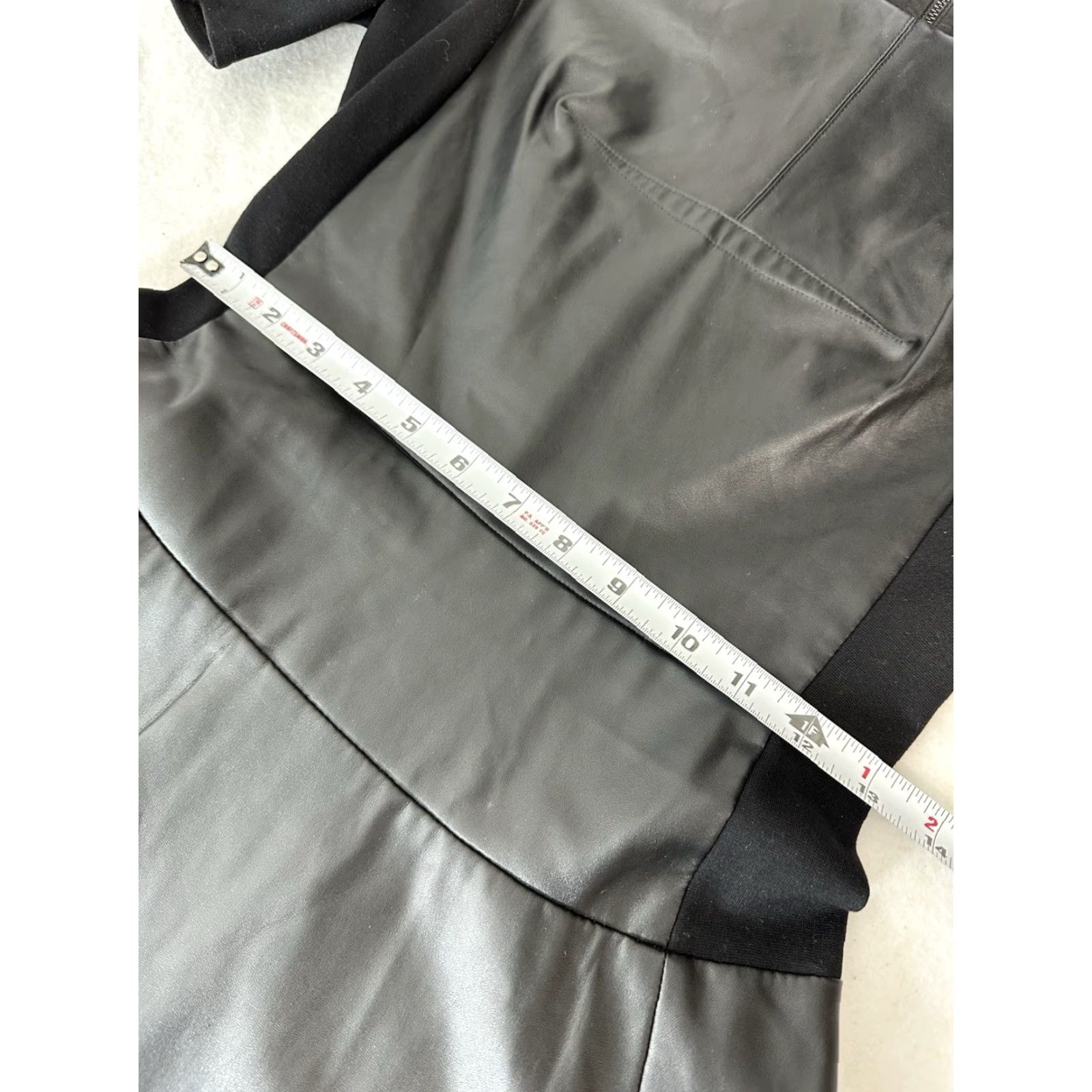 BCBGeneration BCBGeneration Black Dress Faux Leather Short Sleeve Dress Size 04 4 Cap Sleeve Round Neck Zip Party/Cocktail Women Sheath Vintage No Size 27" / US 4 / IT 40 - 3 Thumbnail