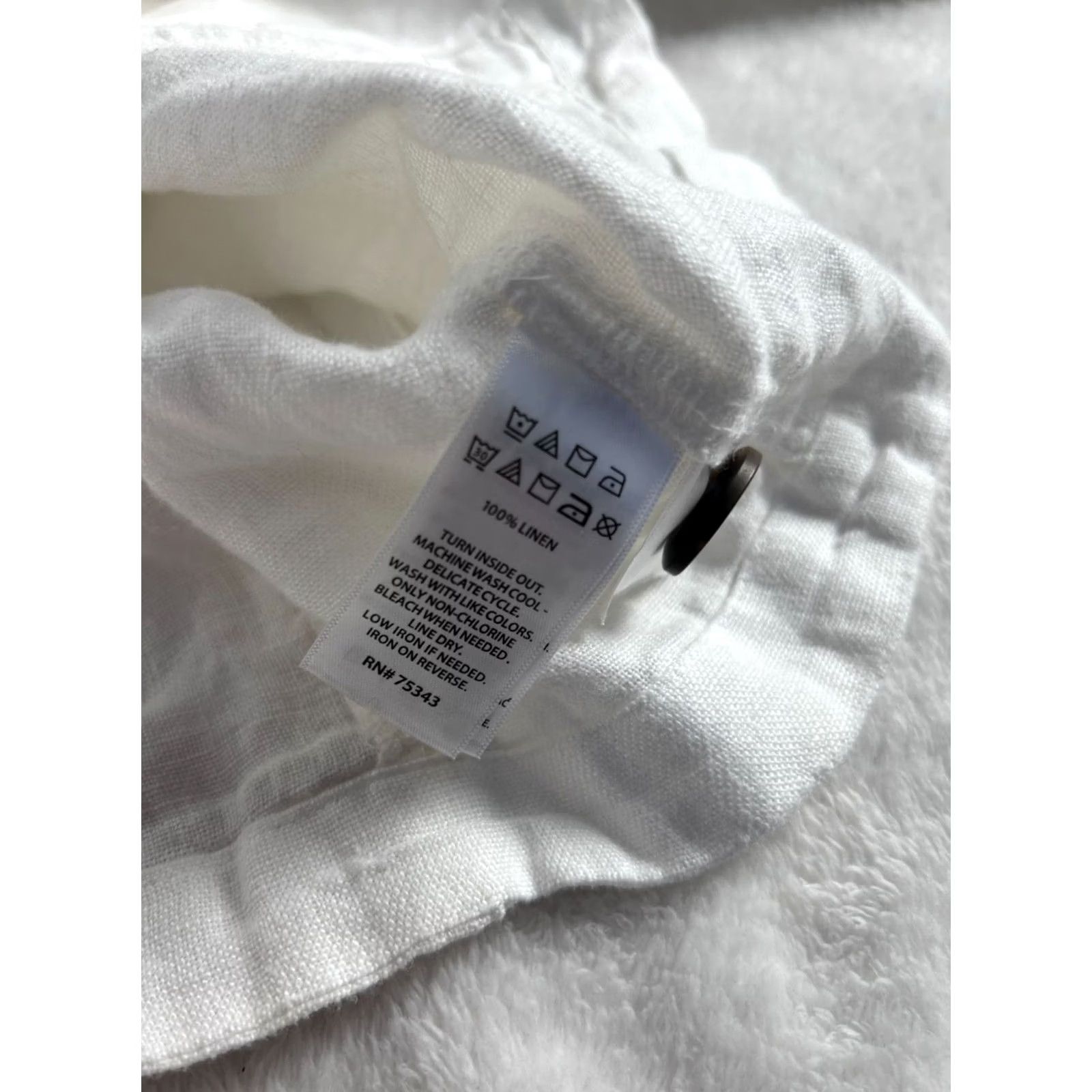 Nicole Miller Nicole Miller Womens Linen Button-Up Jacket Large White Pockets Lightweight New Size L / US 10 / IT 46 - 5 Thumbnail