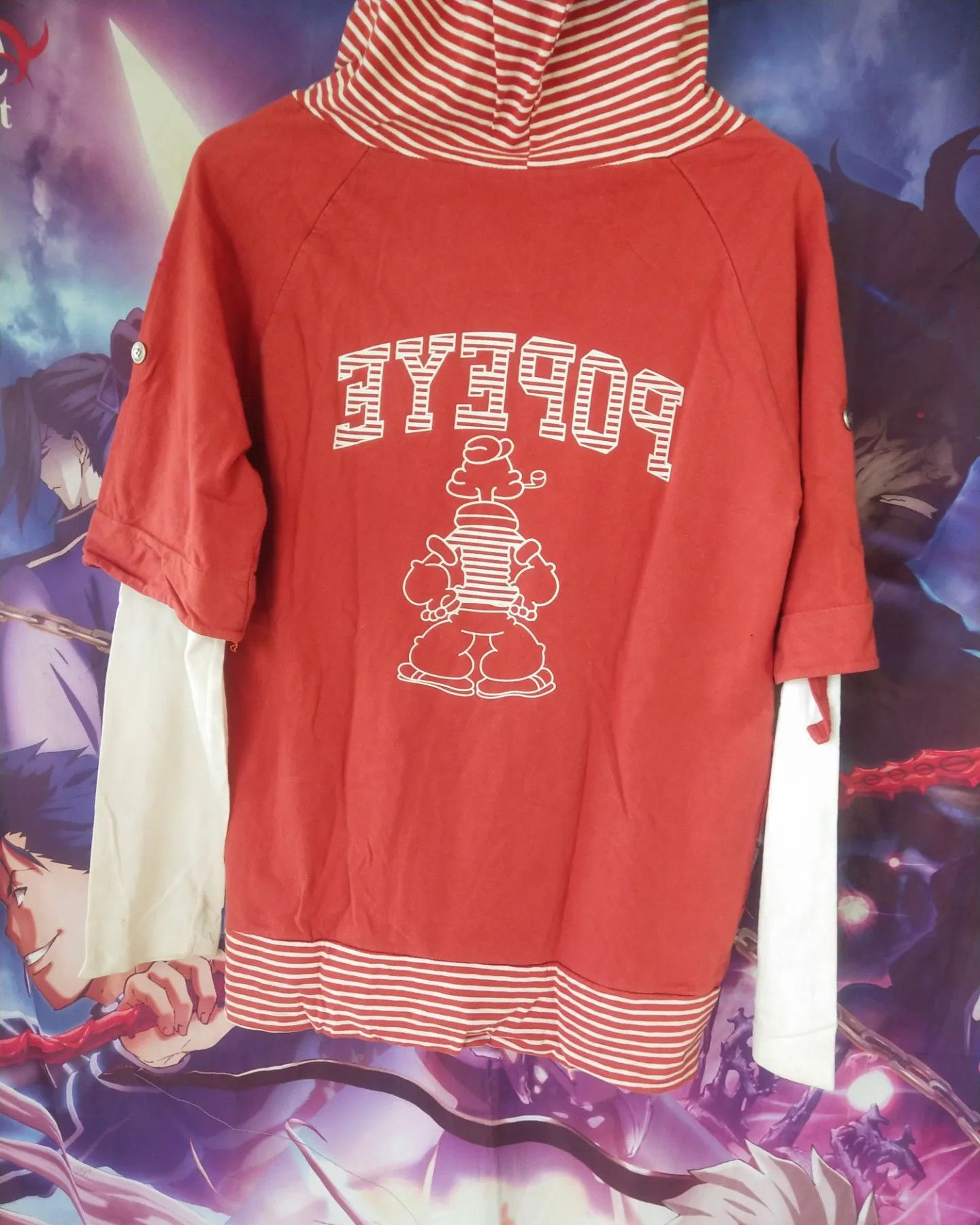 Japanese Brand Popeye Orange Art Cartoon Movie Hoodie Size M / US 6-8 / IT 42-44 - 4 Thumbnail