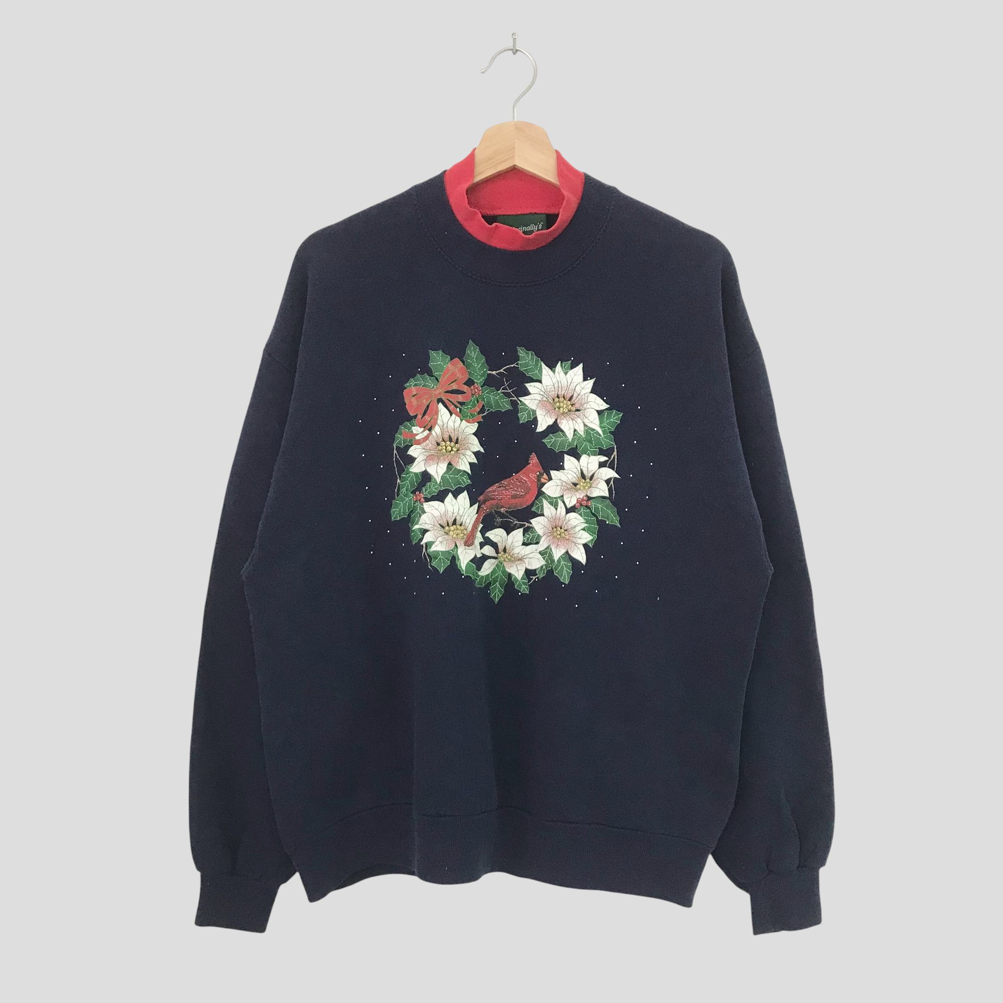 Cardinal of Canada Vintage 90s Cardinal Bird Floral Blue Sweatshirt - 574 Size US L / EU 52-54 / 3 - 1 Thumbnail